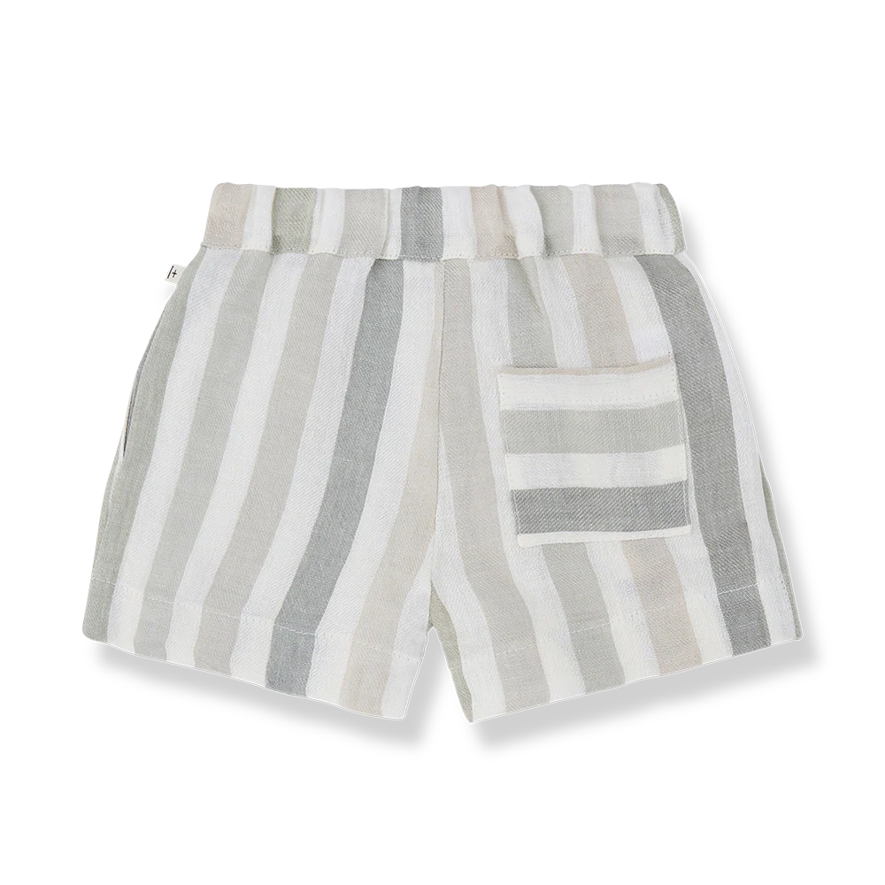1+ IN THE FAMILY BEIGE STRIPED SHORTS [FINAL SALE] - Image 2