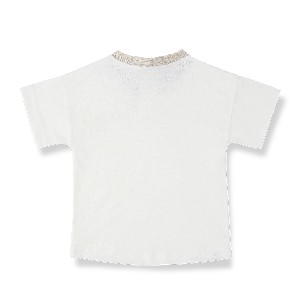 1+ IN THE FAMILY CREAM 2 BUTTON T-SHIRT [FINAL SALE] - Image 2