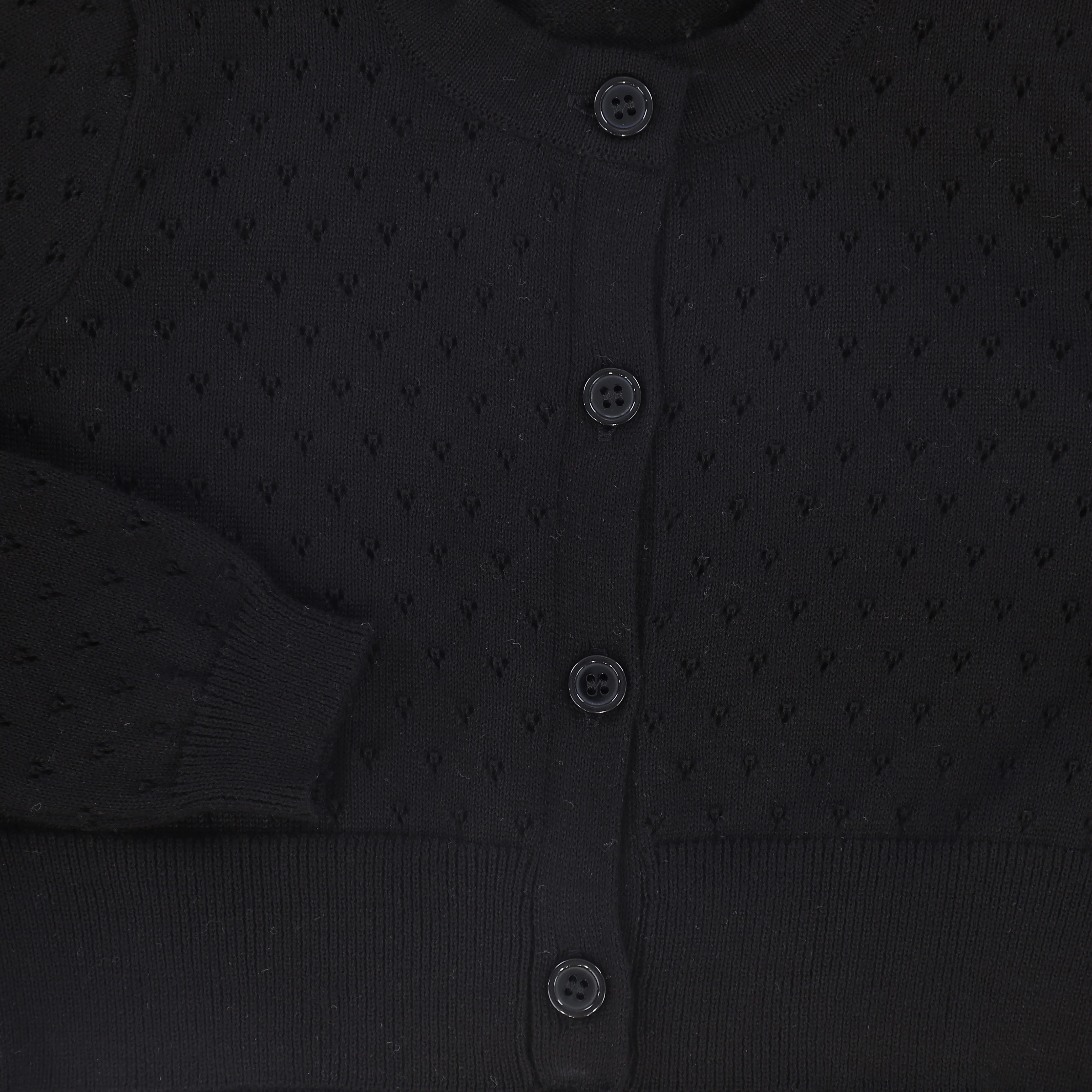 BACE COLLECTION BLACK POINTELLE CROP CARDIGAN [FINAL SALE] - Image 3