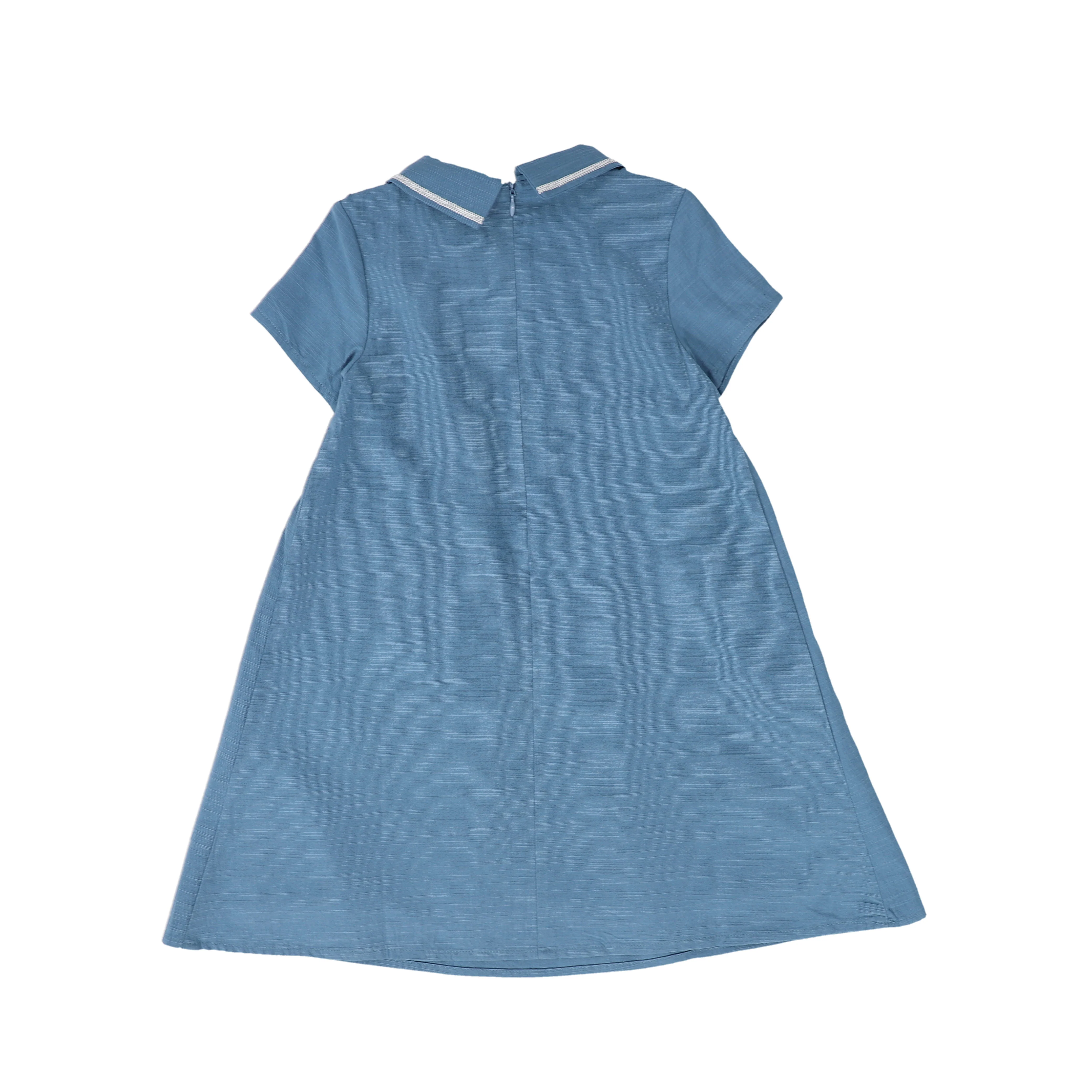 BACE COLLECTION BLUE SMOCKED COLLAR SS DRESS [FINAL SALE] - Image 2