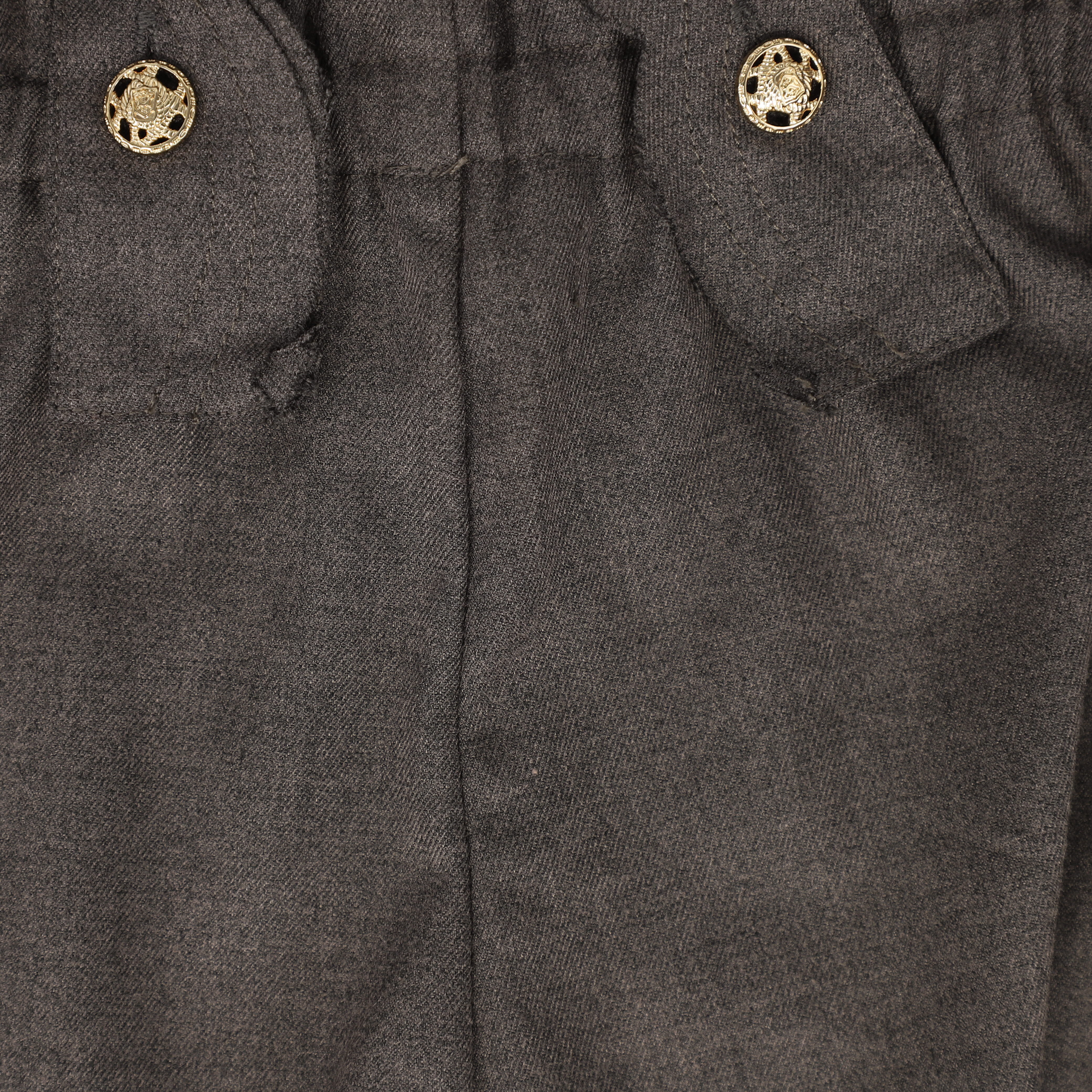 Bace Collection Charcoal Wool Scallop Overalls [FINAL SALE] - Image 3