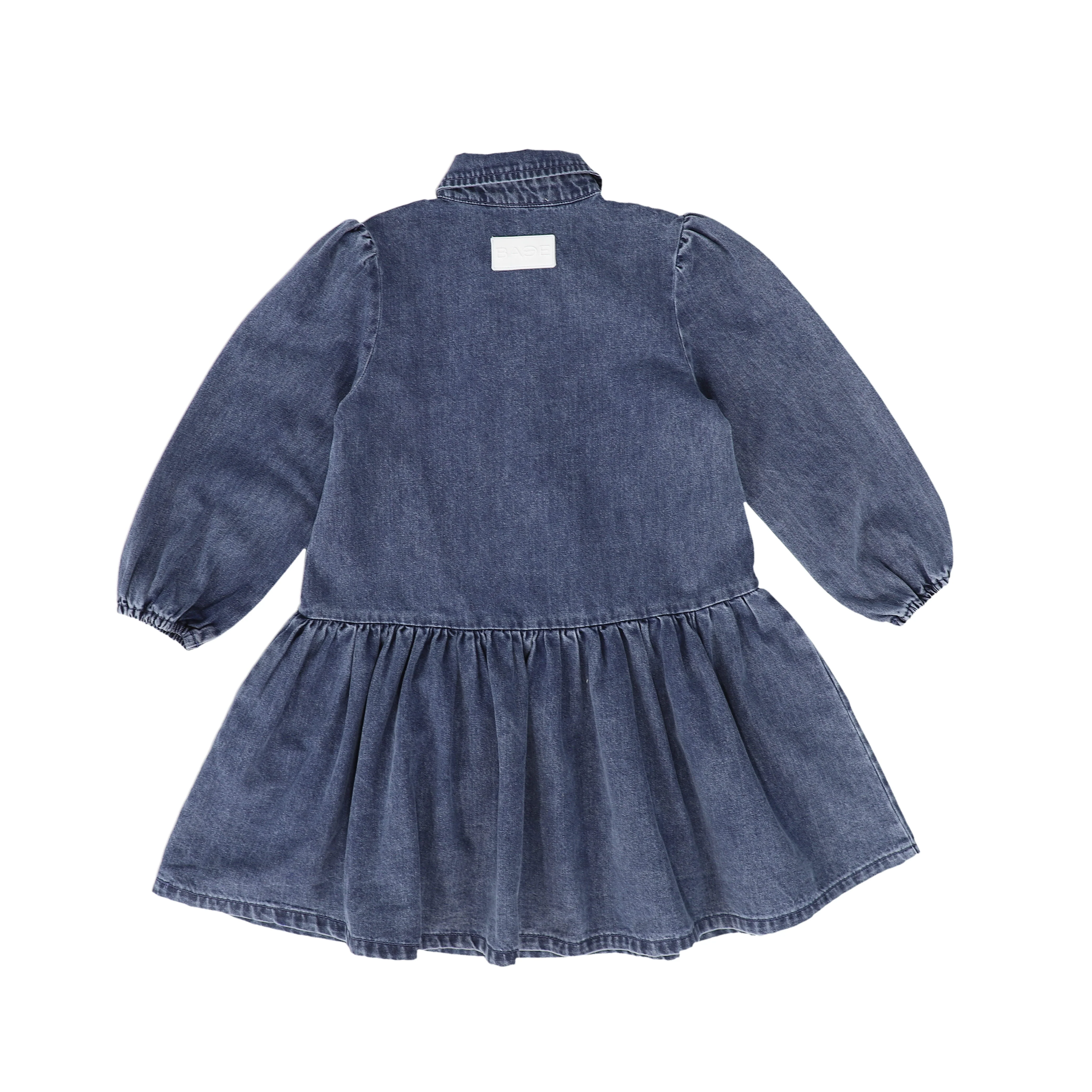 BACE COLLECTION DENIM BUTTON DOWN RUFFLE DRESS [FINAL SALE] - Image 2