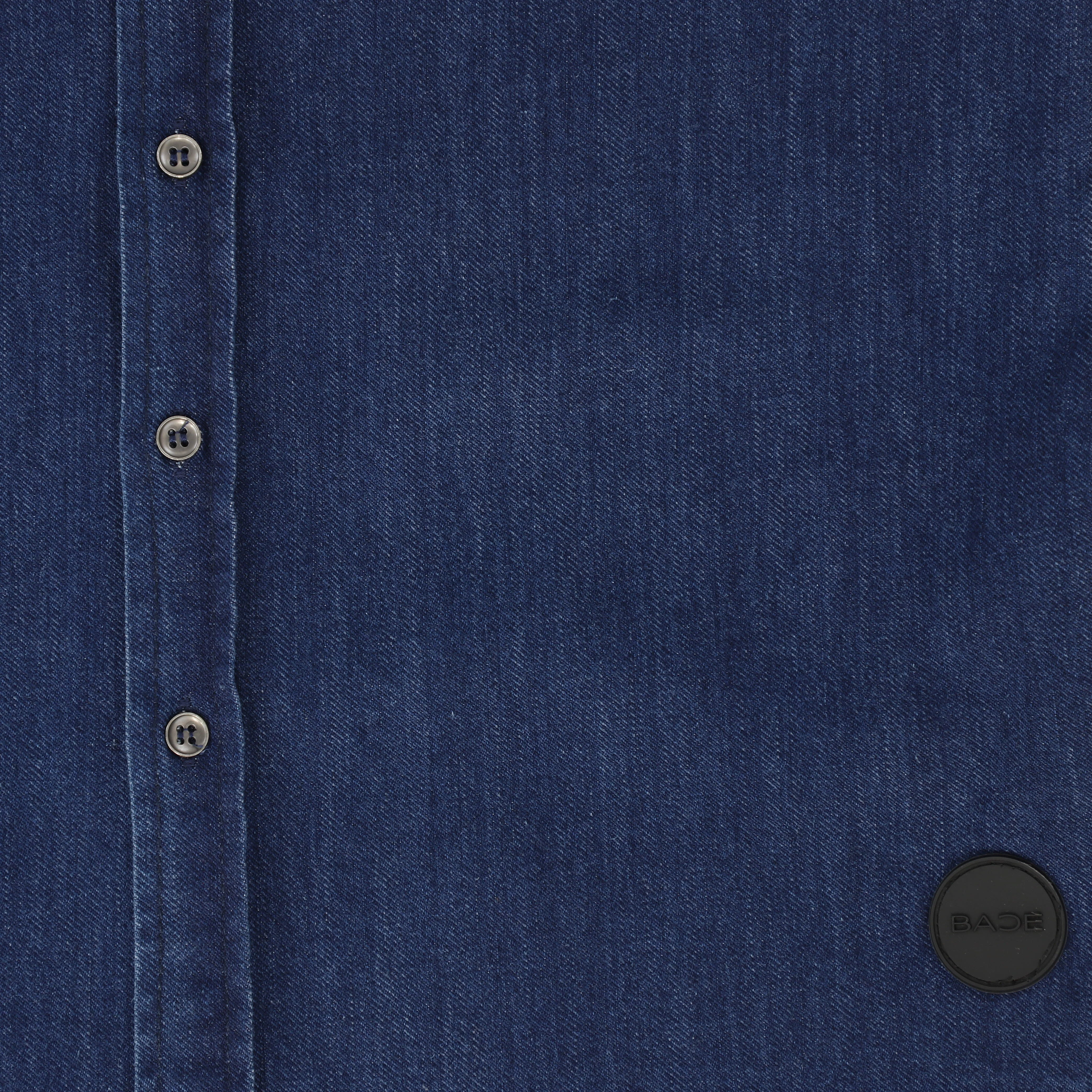 BACE COLLECTION MID BLUE DENIM BUTTON SHIRT [FINAL SALE] - Image 3