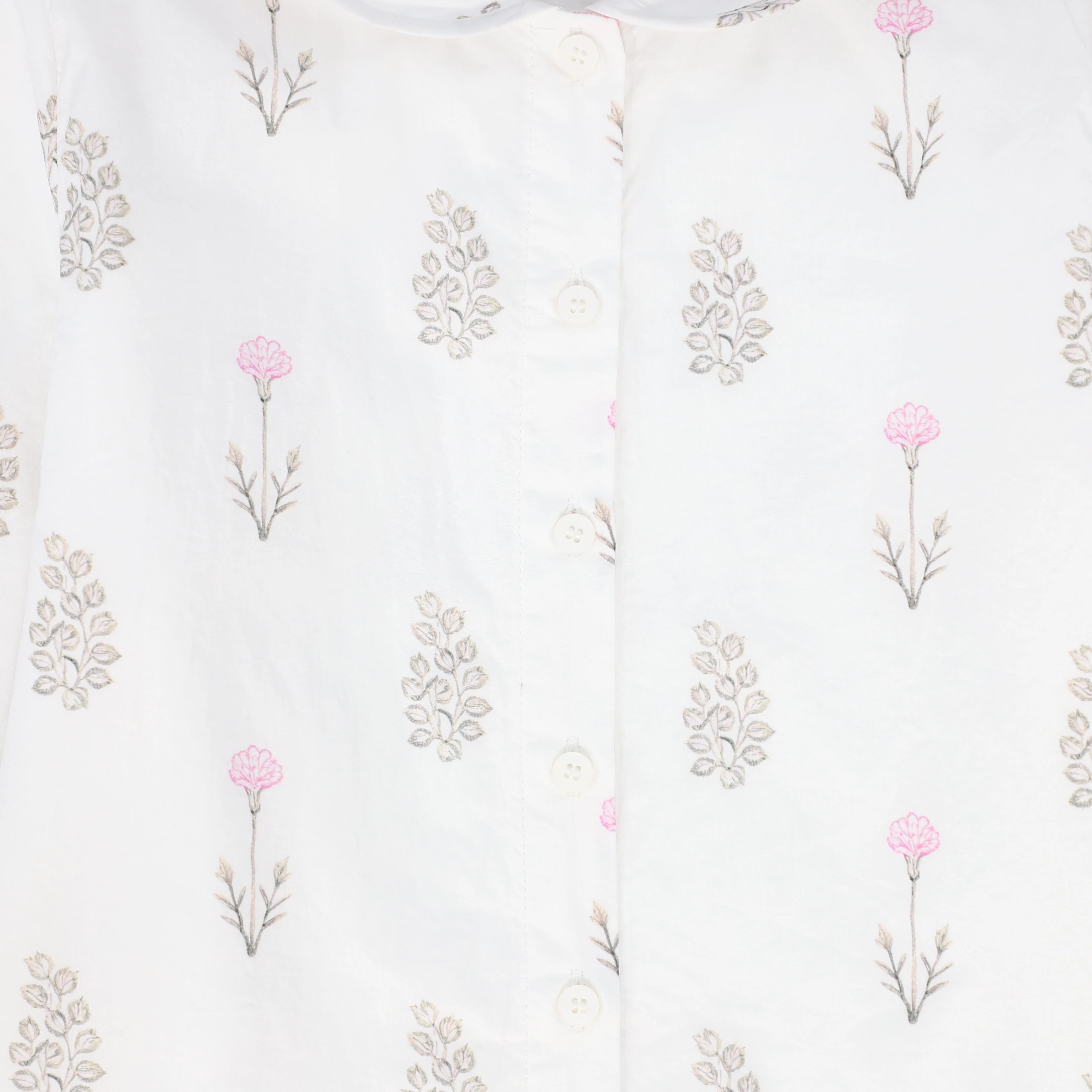 BACE COLLECTION BEIGE FLORAL SCATTERED COLLAR BLOUSE [FINAL SALE] - Image 3