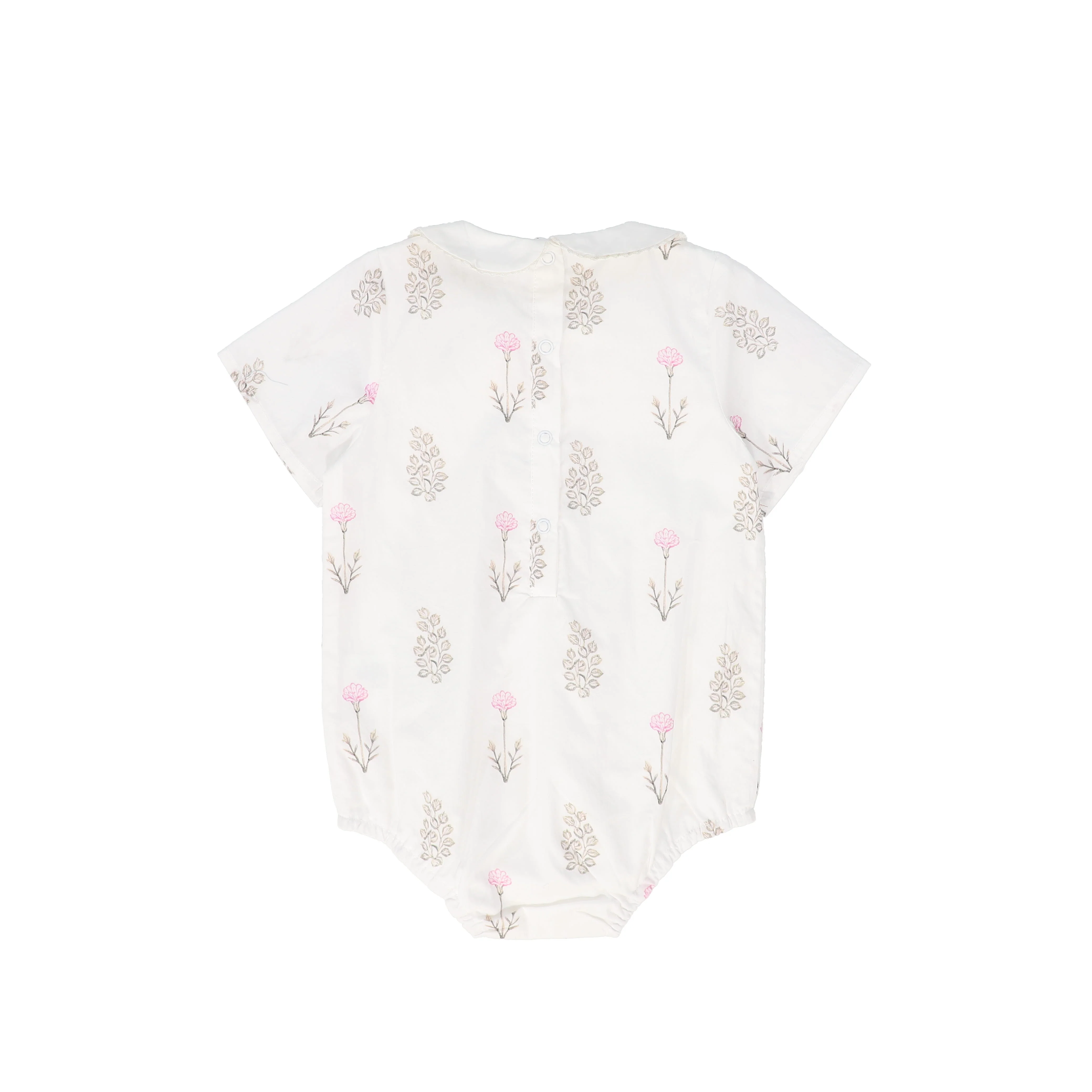 BACE COLLECTION BEIGE FLORAL SCATTERED COLLAR ROMPER [FINAL SALE] - Image 2