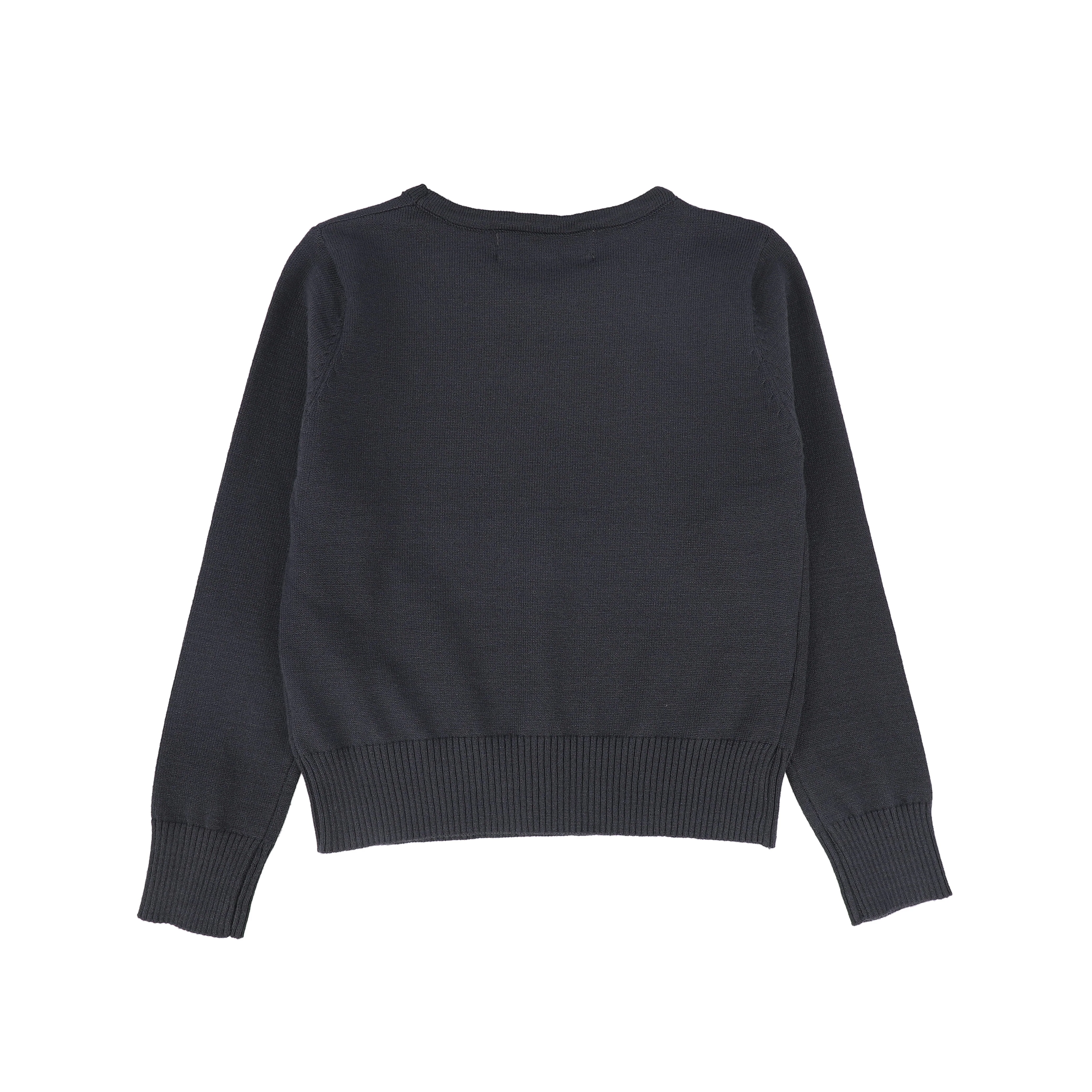 BACE COLLECTION GREY LOGO EMBROIDERED CREWNECK SWEATER [FINAL SALE] - Image 2