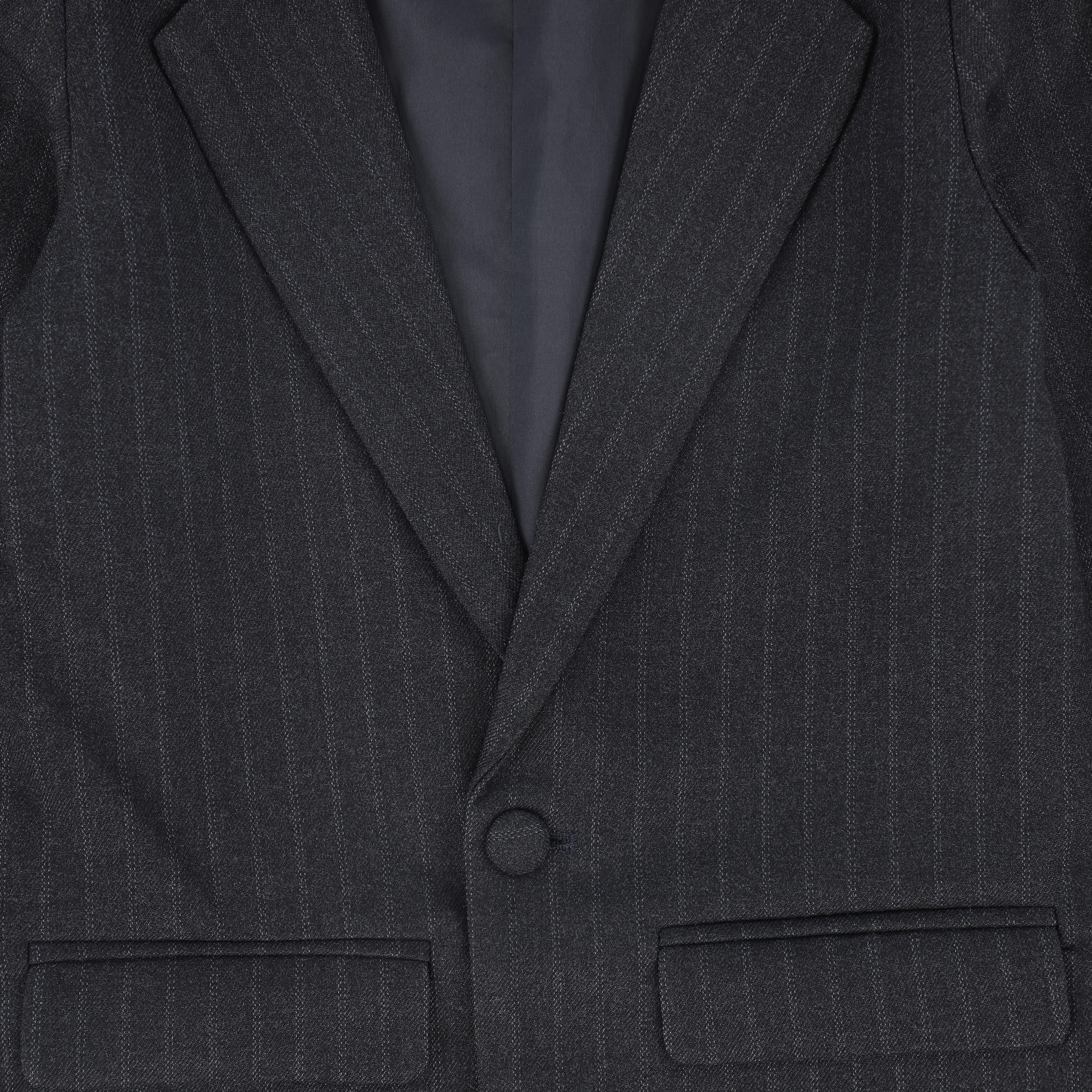 BACE COLLECTION GREY STRIPED POCKET BLAZER [FINAL SALE] - Image 3