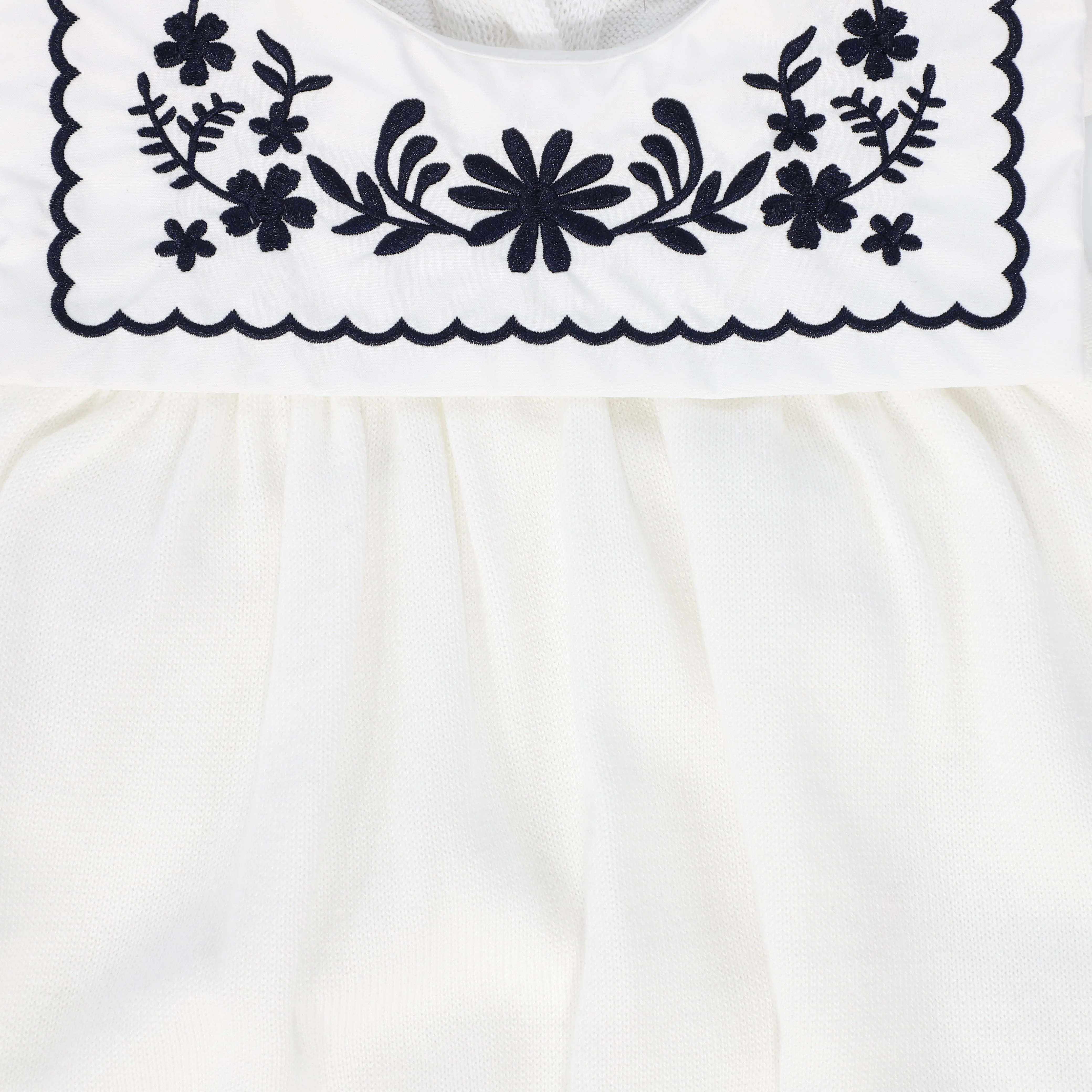 BACE COLLECTION IVORY/NAVY TRIM COLLAR SCALLOP ROMPER [FINAL SALE] - Image 3