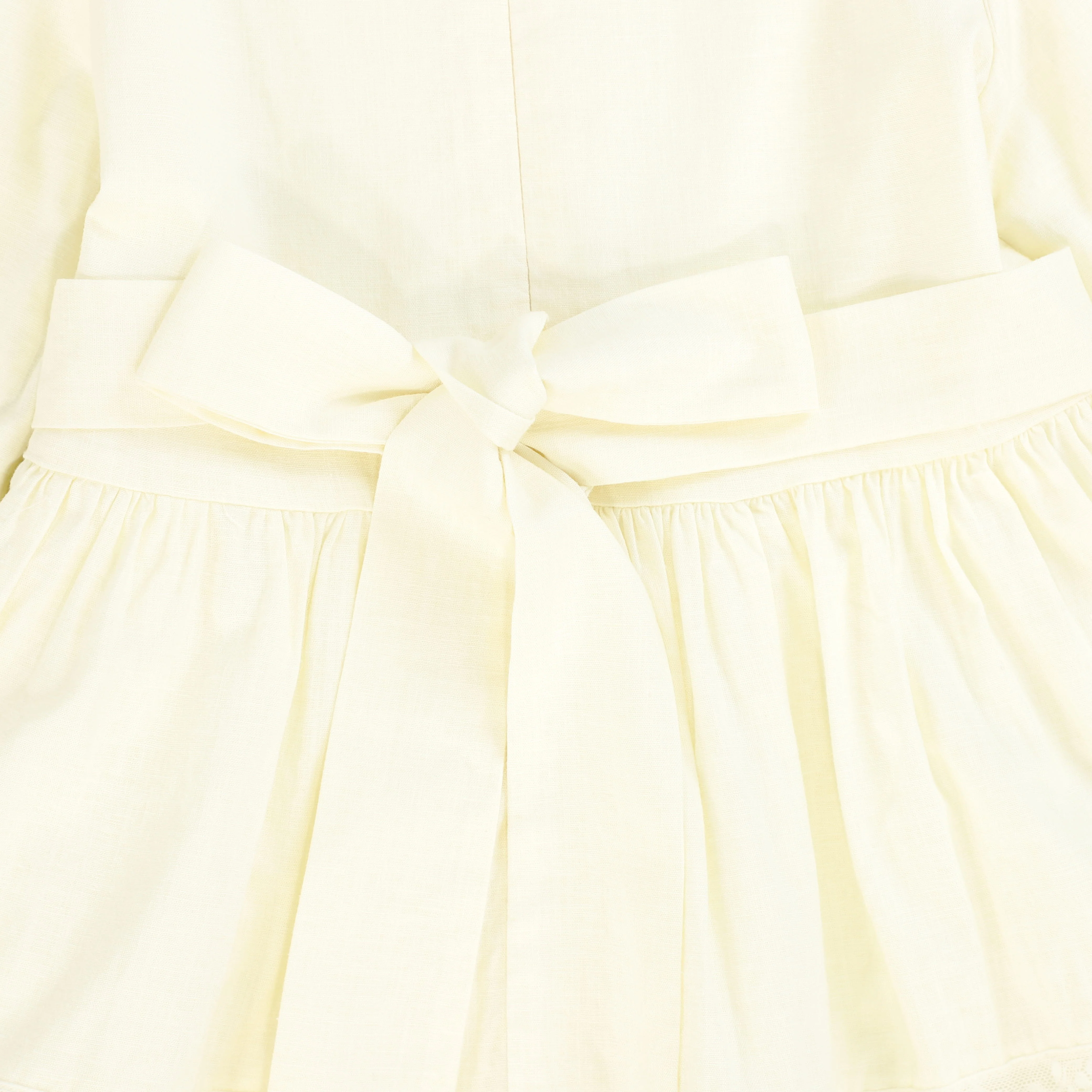 BACE COLLECTION IVORY LACE RIBBON TRIM DRESS [FINAL SALE] - Image 3
