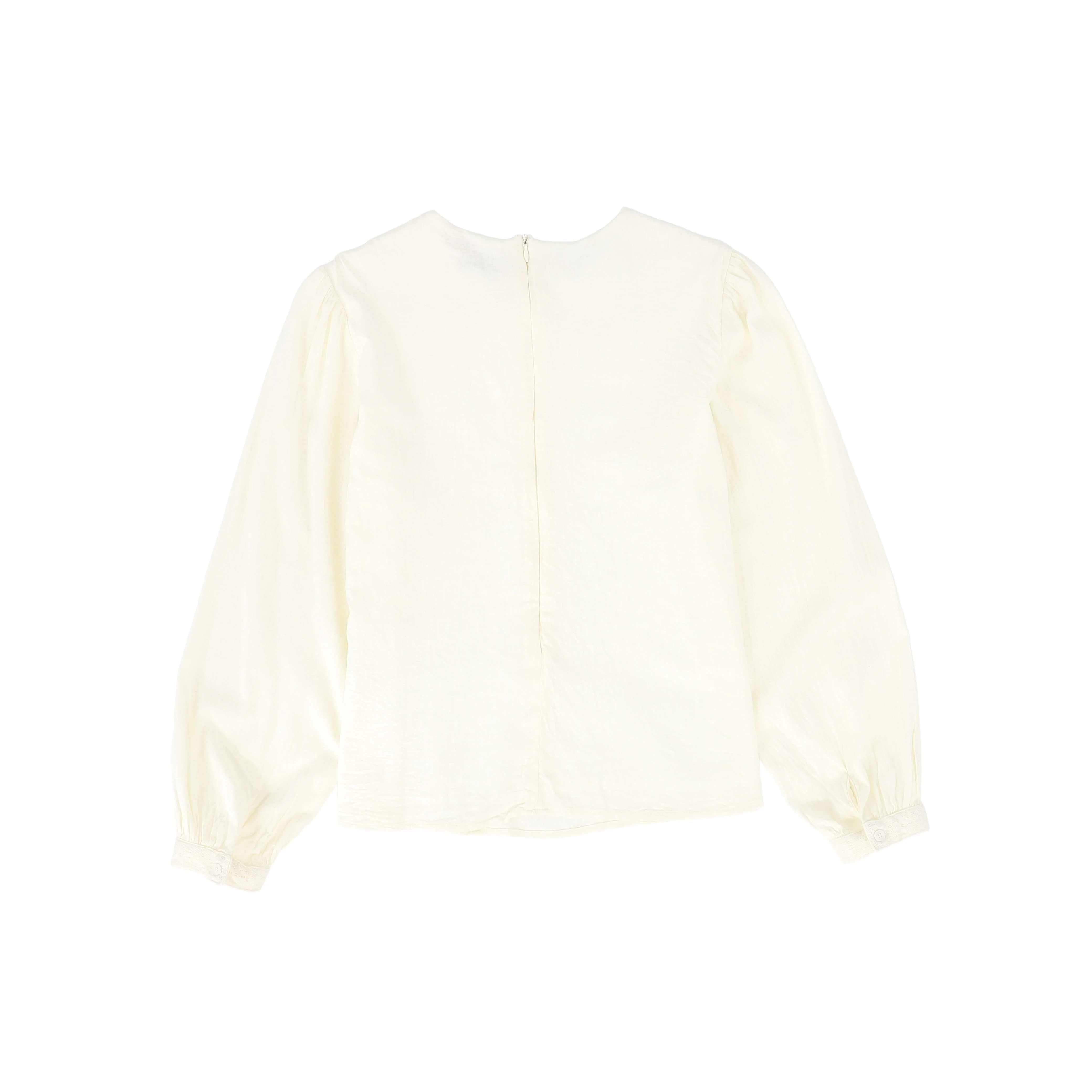 BACE COLLECTION IVORY LACE RIBBON TRIM TOP [FINAL SALE] - Image 2