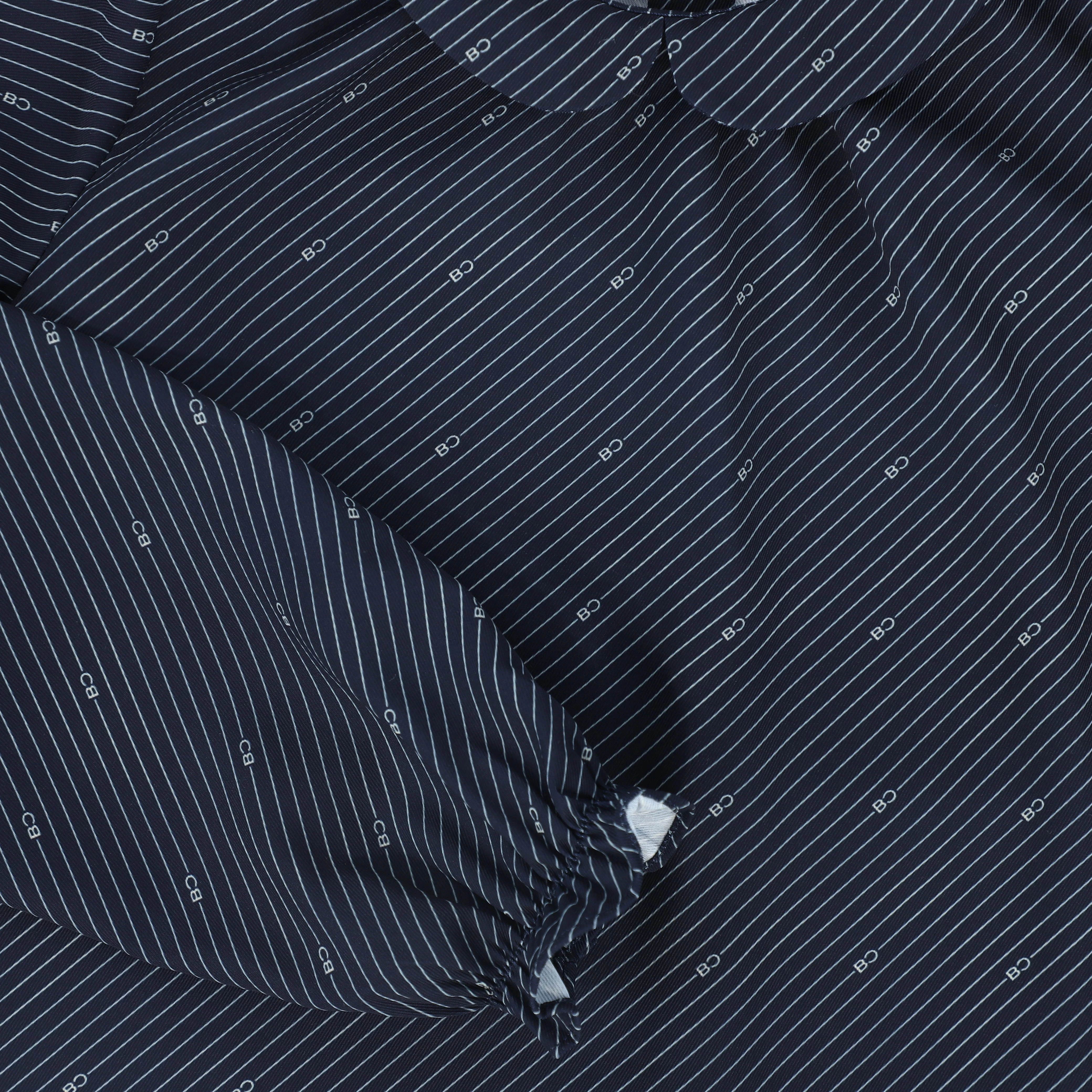 BACE COLLECTION NAVY STRIPED LOGO BLOUSE [FINAL SALE] - Image 3