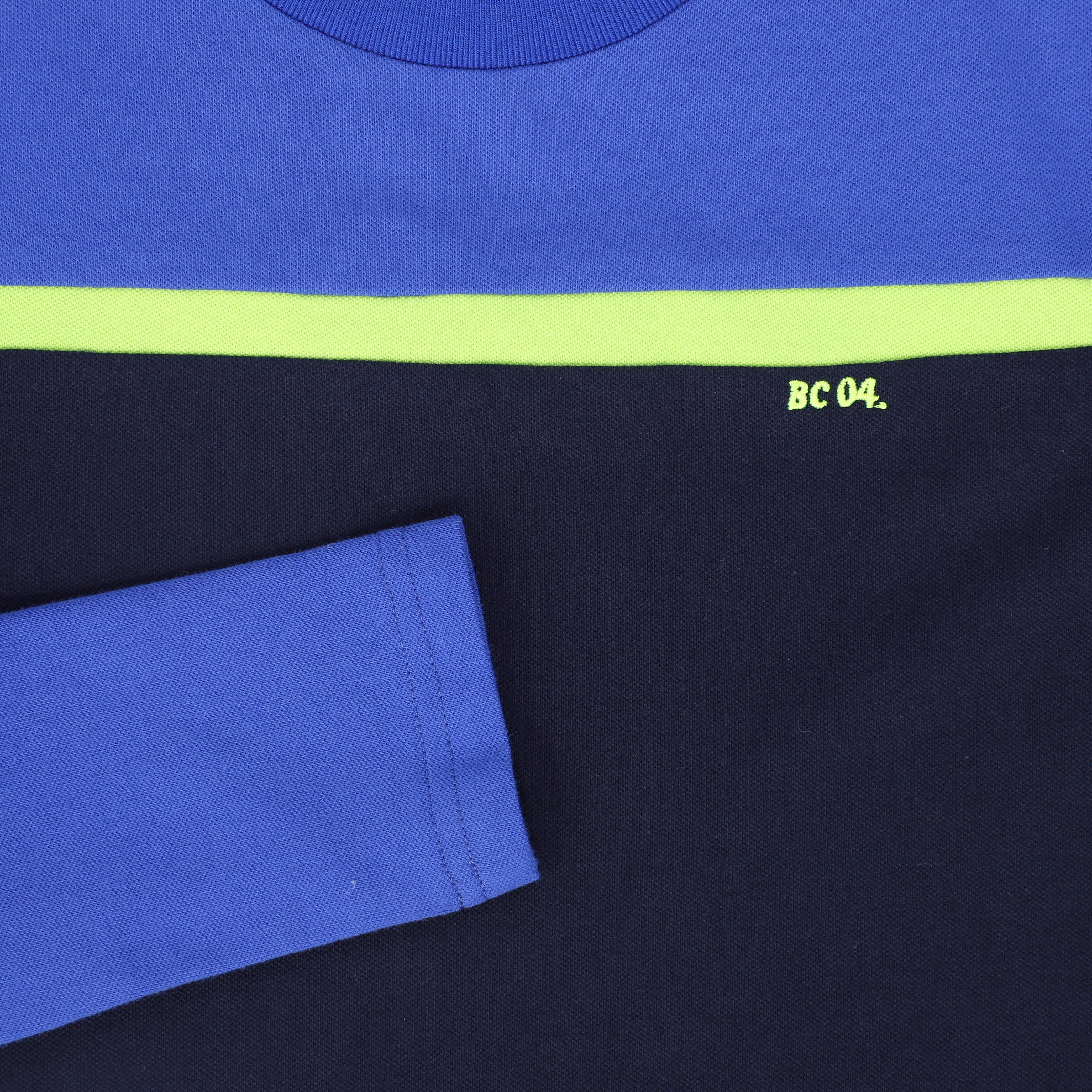 BACE COLLECTION NAVY STRIPED CONTRAST PIQUE T-SHIRT [FINAL SALE] - Image 3
