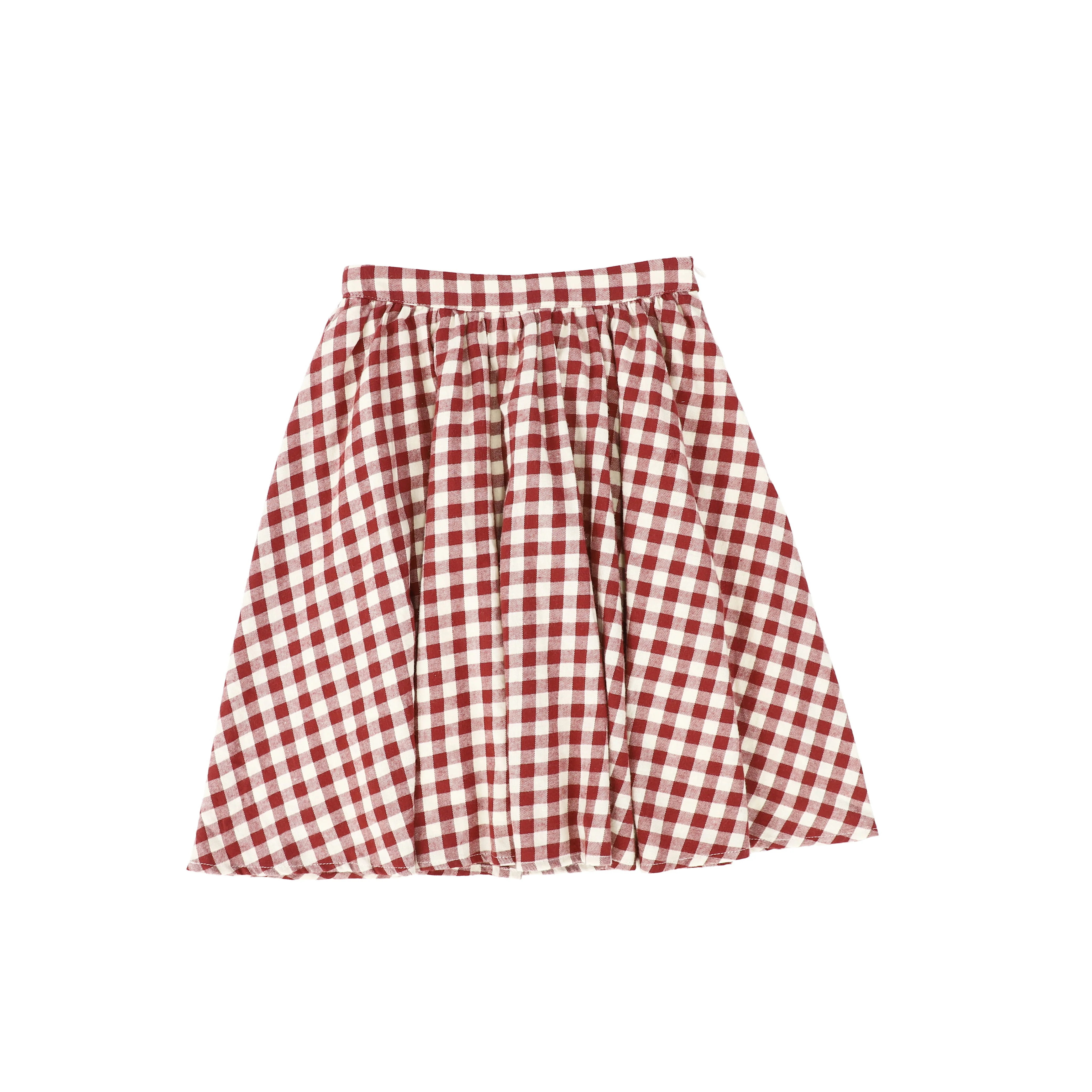 Bace Collection Red Flannel Gingham Waisted Flare Skirt [FINAL SALE] - Image 2