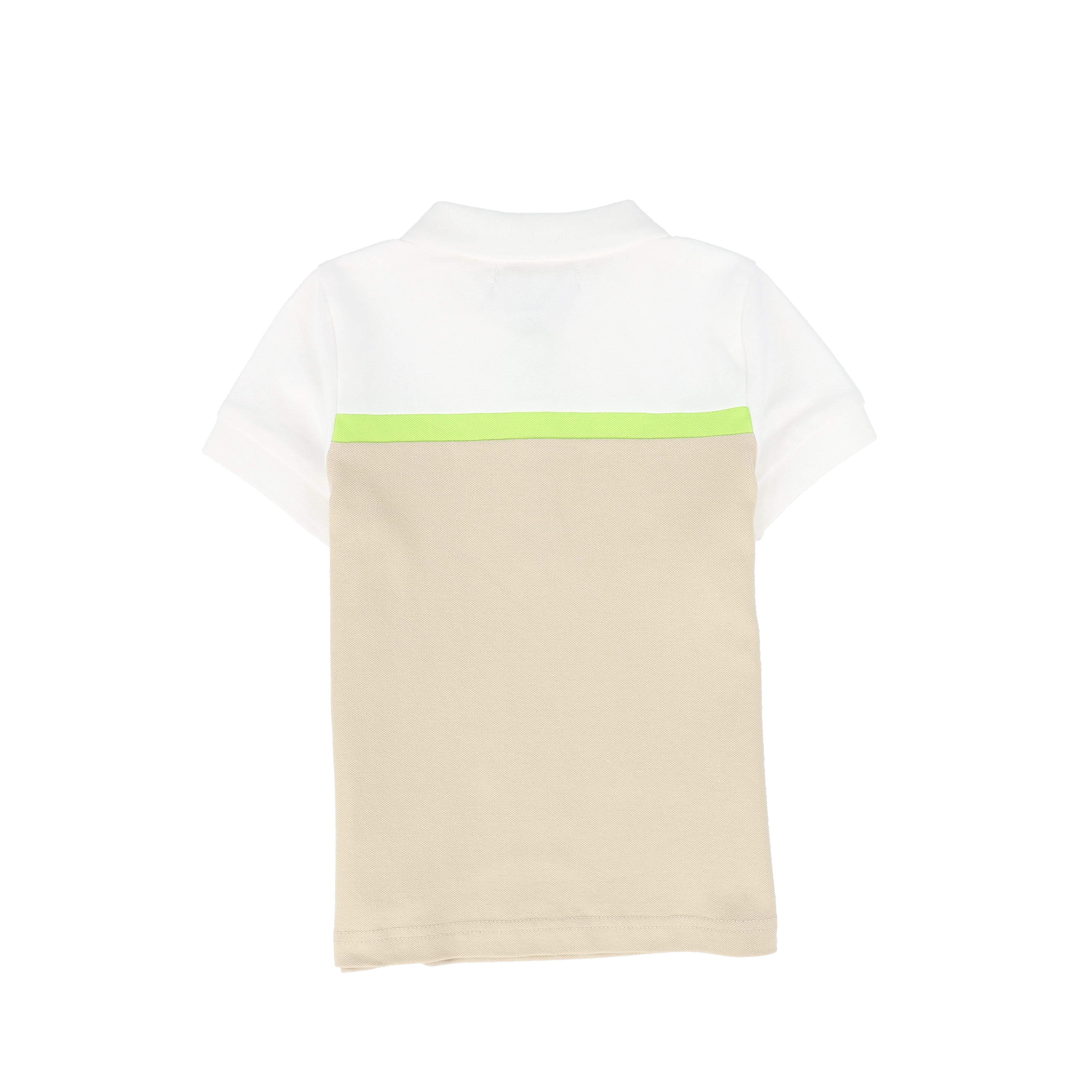 BACE COLLECTION TAN STRIPED CONTRAST PIQUE POLO [FINAL SALE] - Image 2