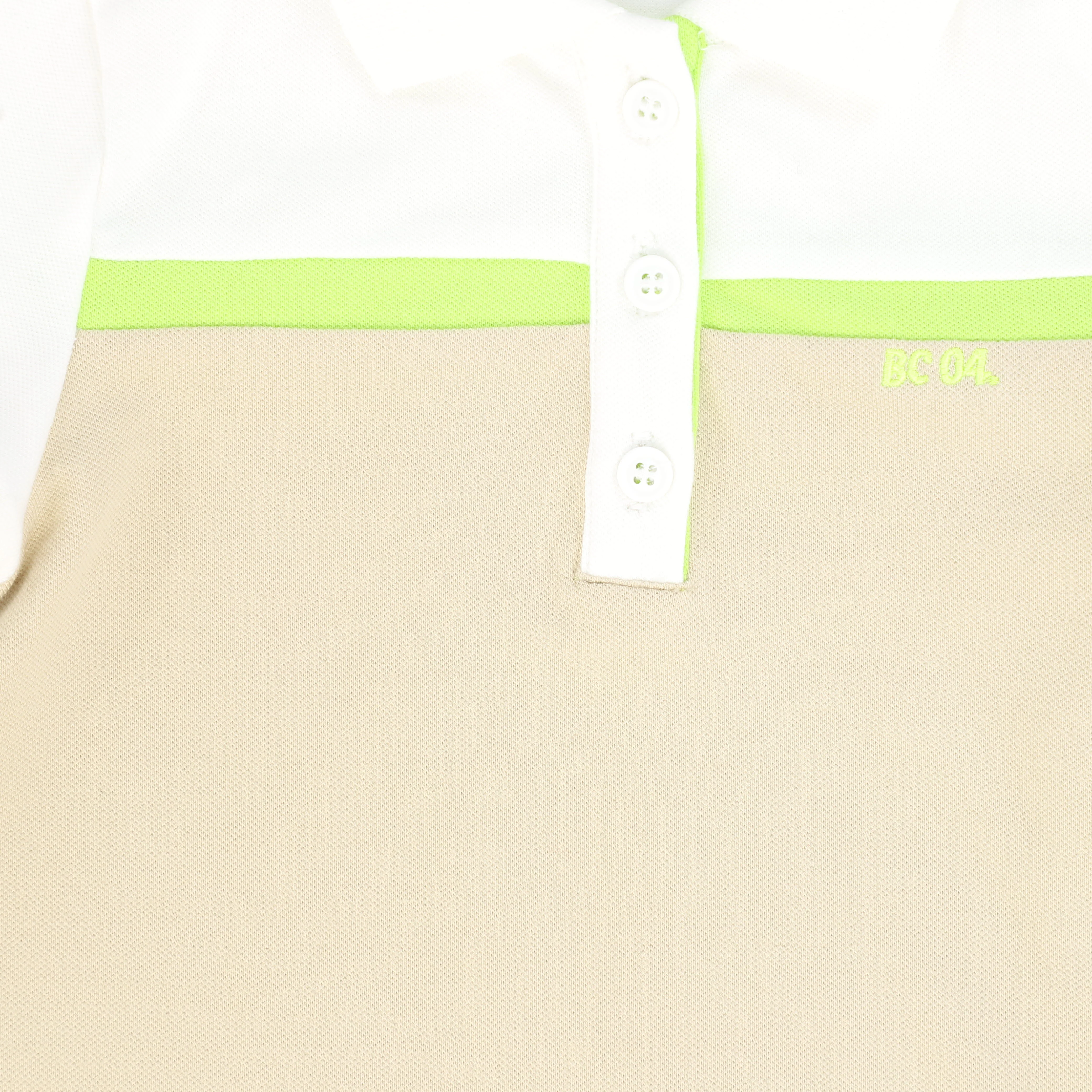 BACE COLLECTION TAN STRIPED CONTRAST PIQUE POLO [FINAL SALE] - Image 3