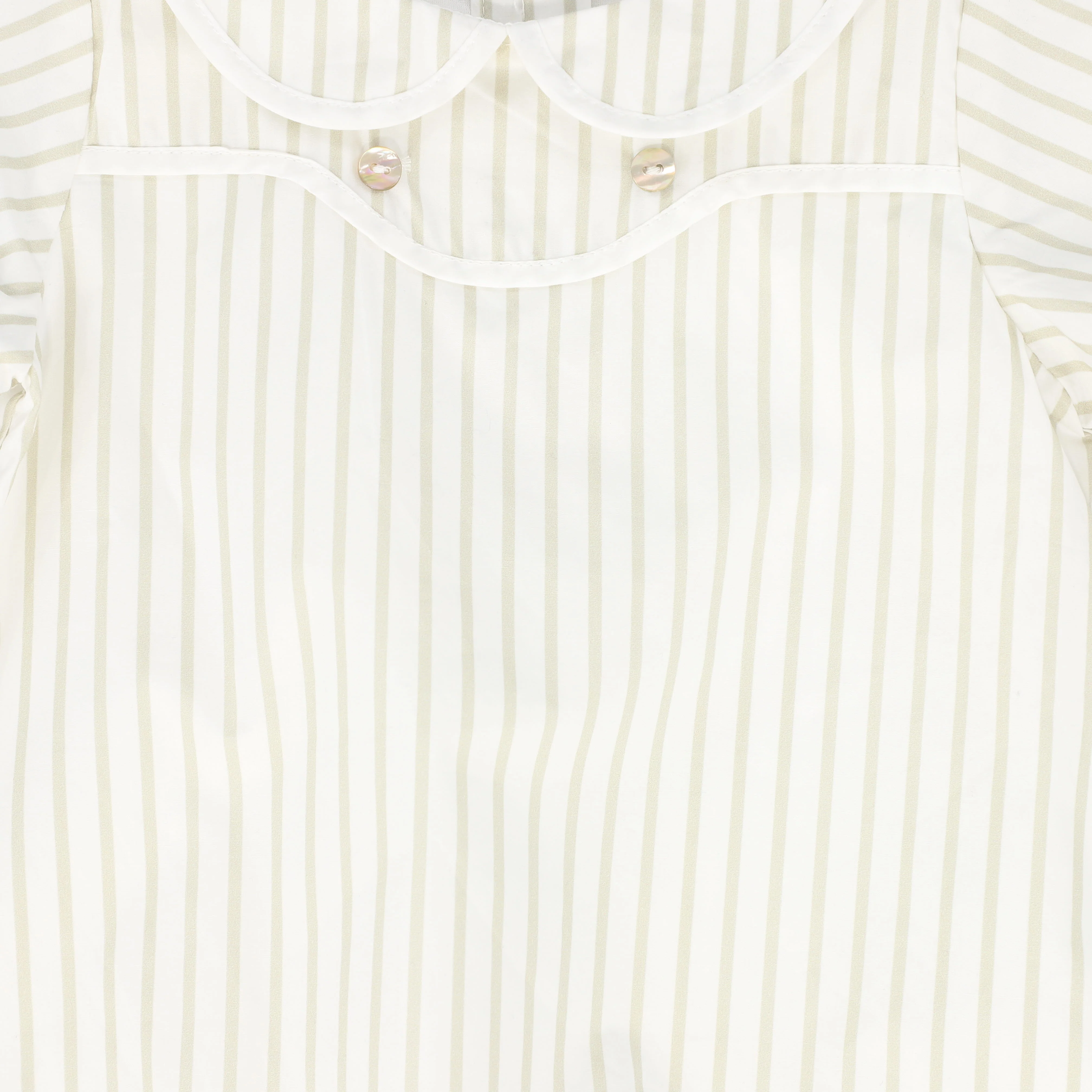 BACE COLLECTION WHITE/TAN STRIPED COLLAR ROMPER [FINAL SALE] - Image 3