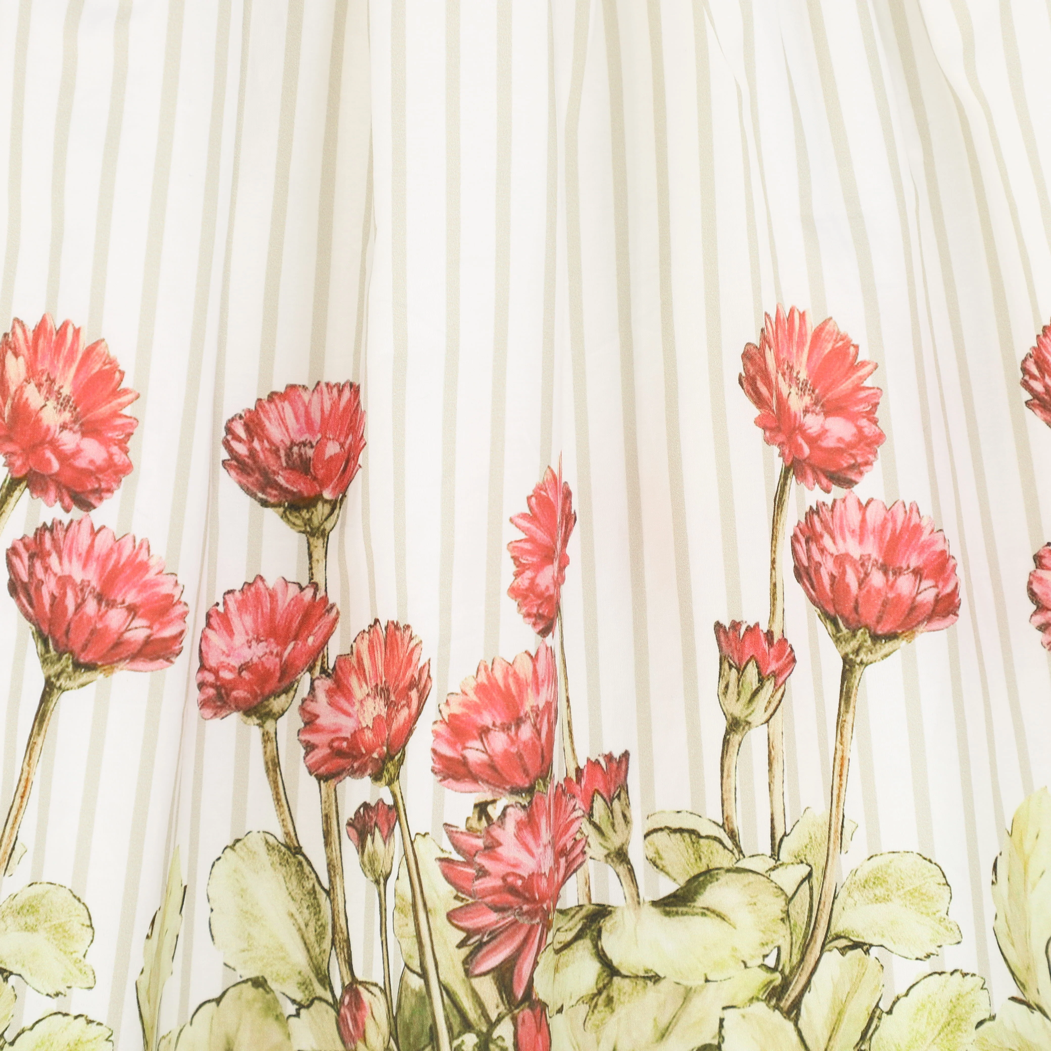BACE COLLECTION WHITE/TAN STRIPE FLORAL 3/4 SLEEVE DRESS [FINAL SALE] - Image 3
