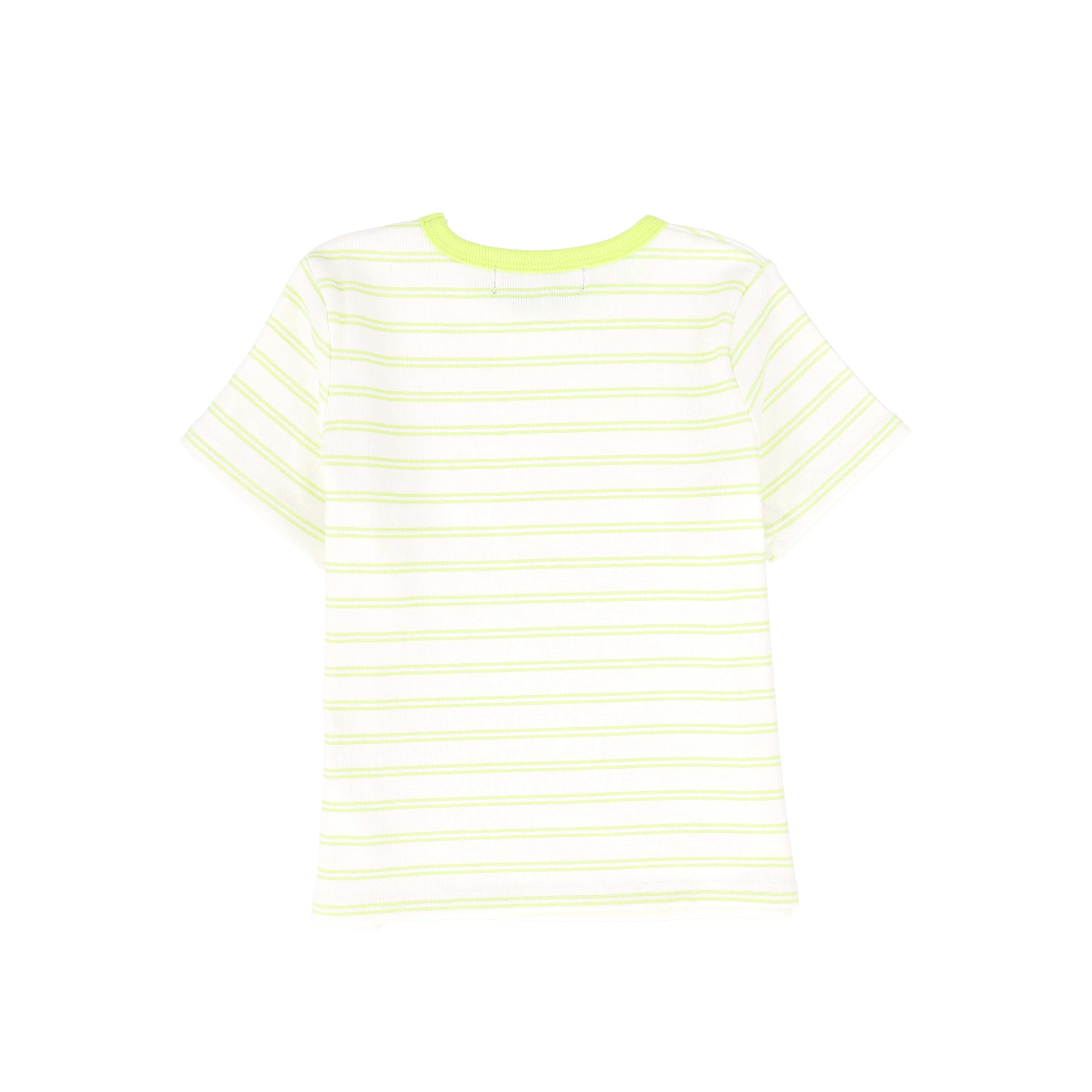 BACE COLLECTION YELLOW STRIPED RIBBED SS T-SHIRT [FINAL SALE] - Image 2