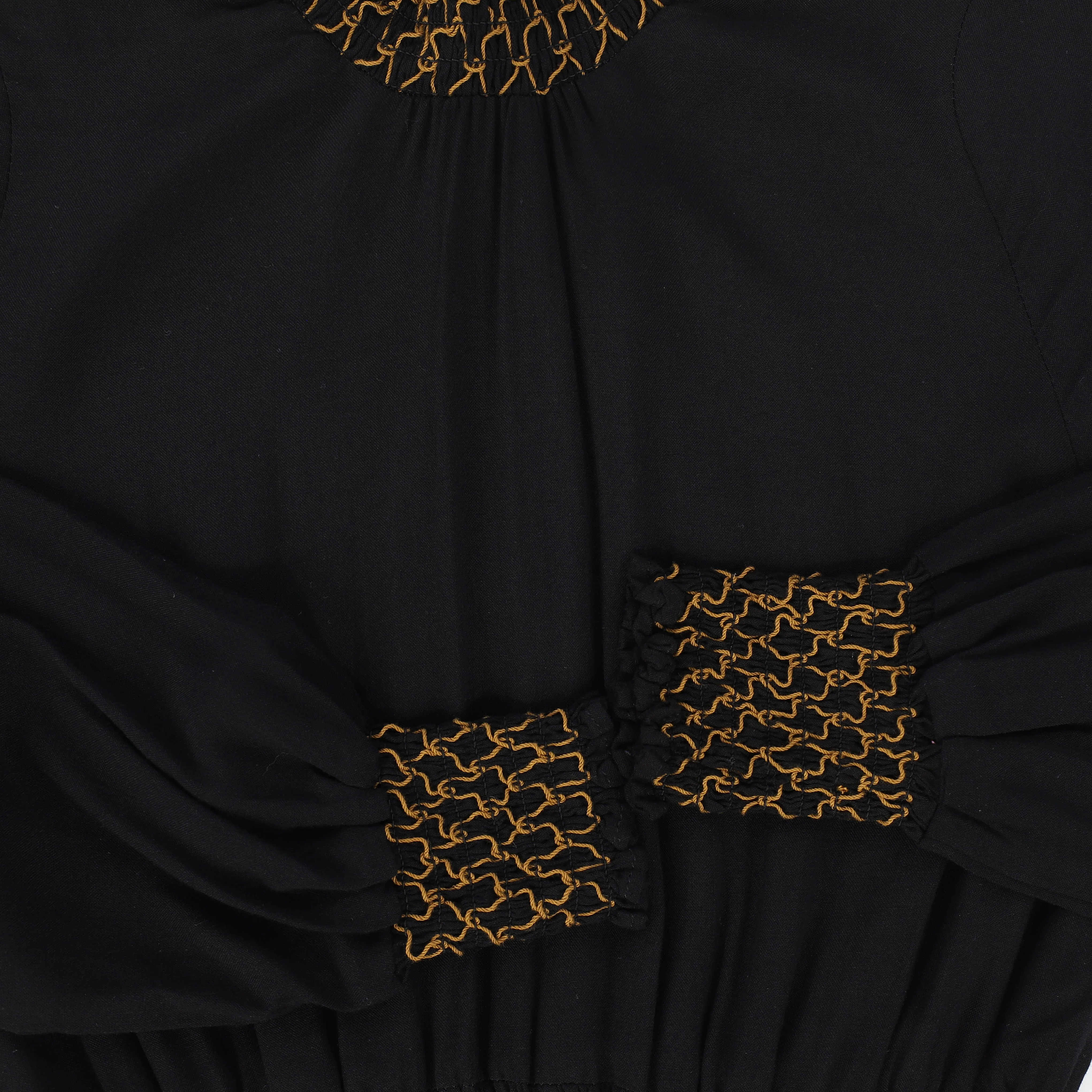 Bamboo Black Contrast Stitching Smocked Maxi Dress [FINAL SALE] - Image 2