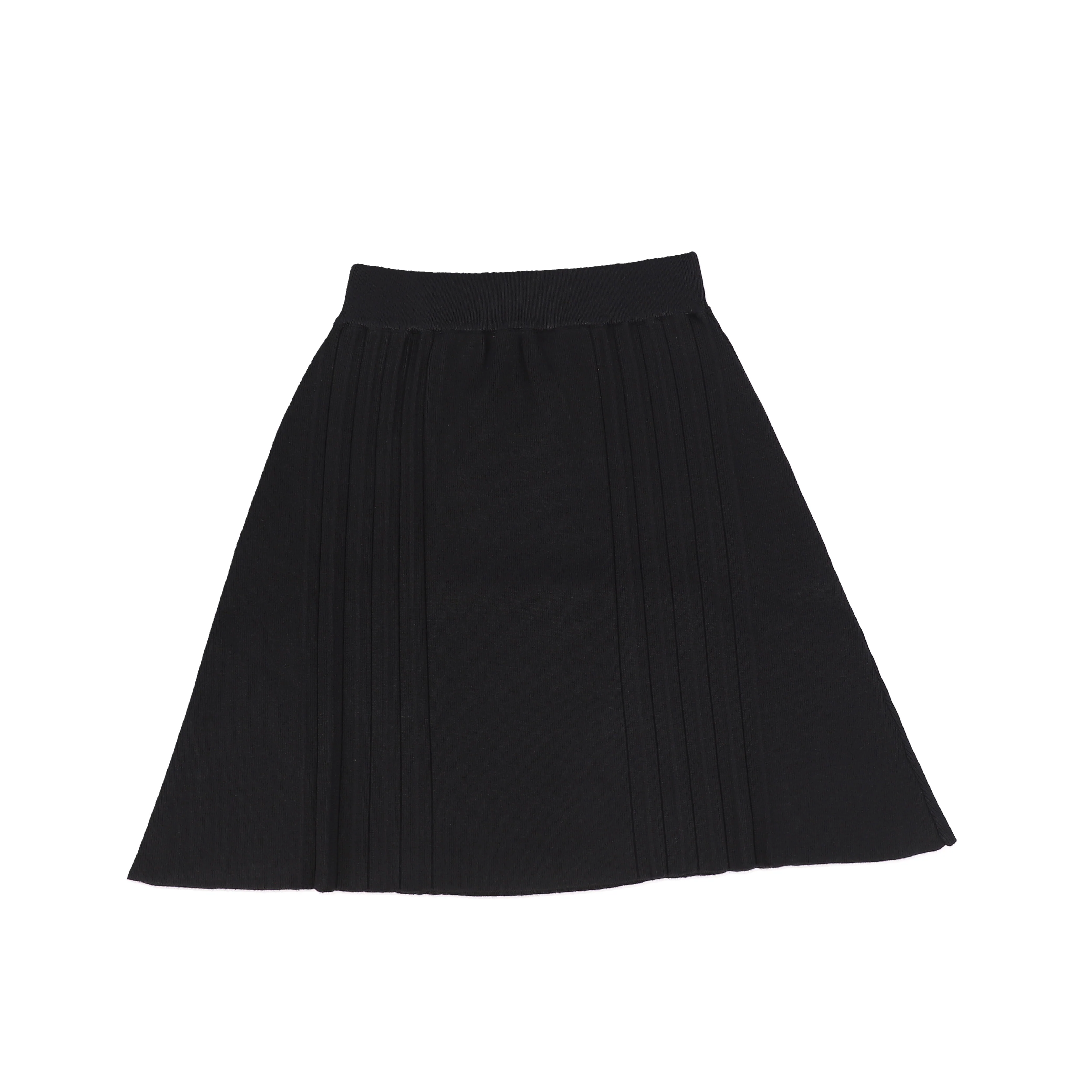 Bamboo Black Knit Pleated Detail Skirt [FINAL SALE] - Image 2