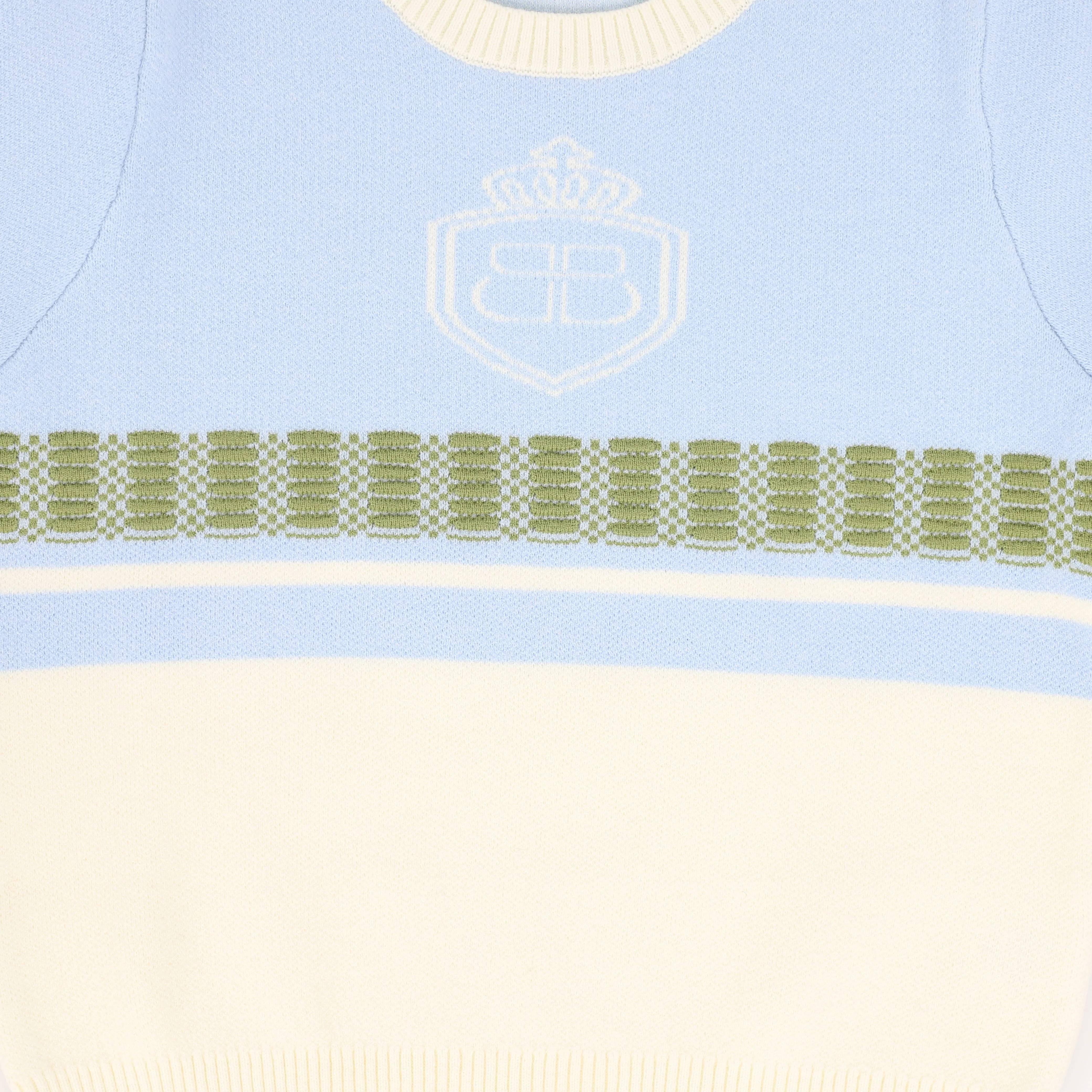BAMBOO BLUE CONTRAST CREST SWEATER [FINAL SALE] - Image 3