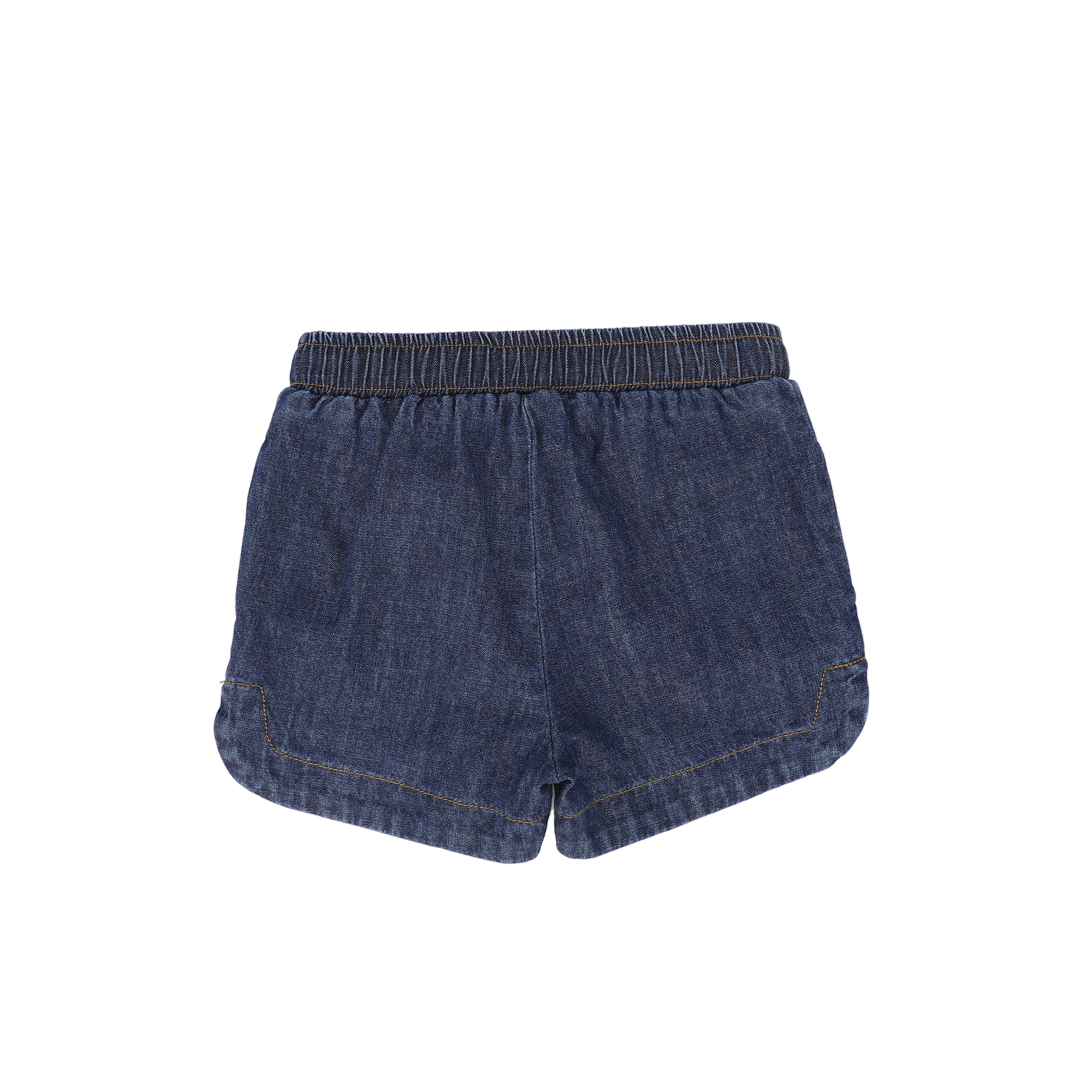 BAMBOO BLUE DENIM DRAWSTRING SHORTS [FINAL SALE] - Image 2