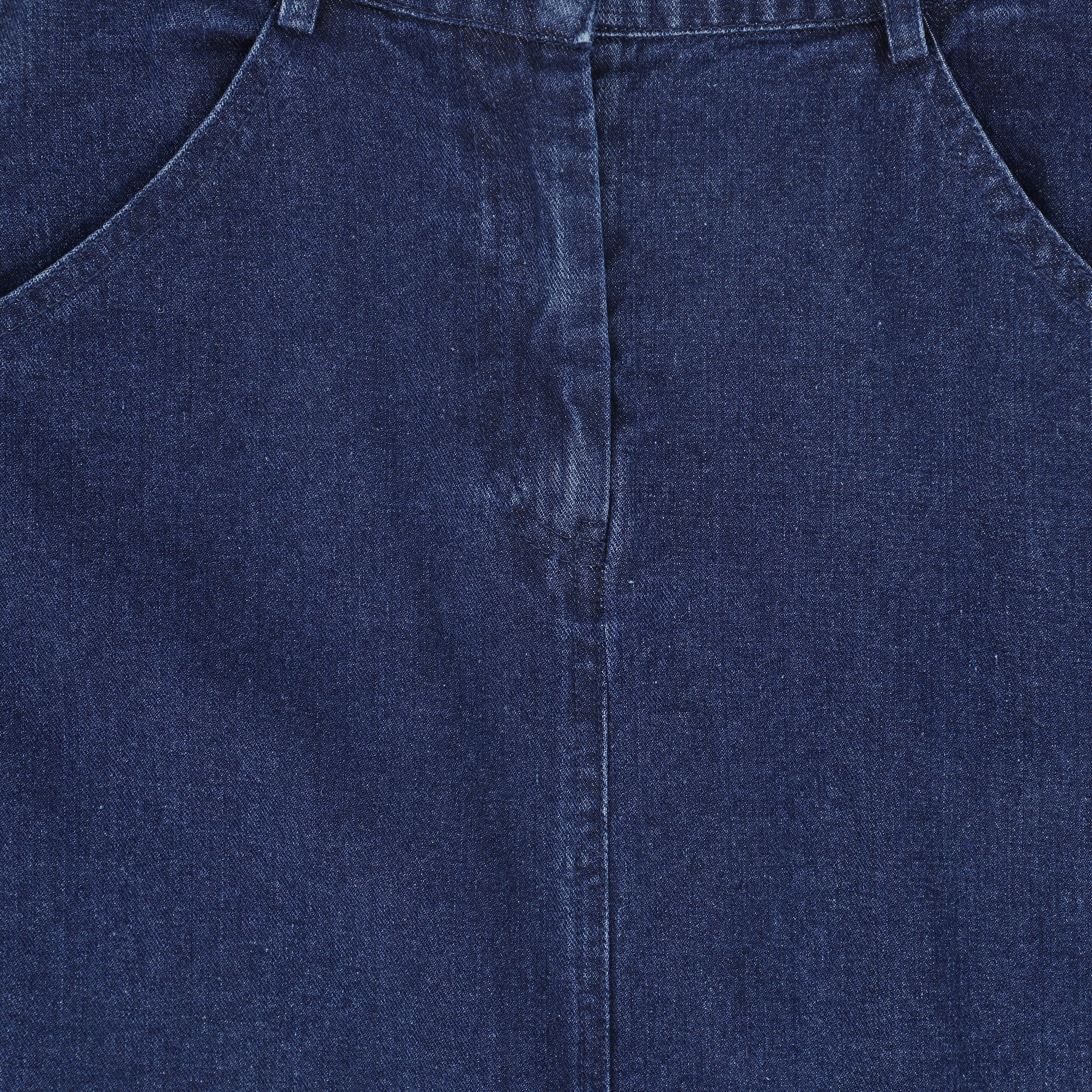 BAMBOO MID BLUE DENIM SIDE POCKET MAXI SKIRT [FINAL SALE] - Image 3