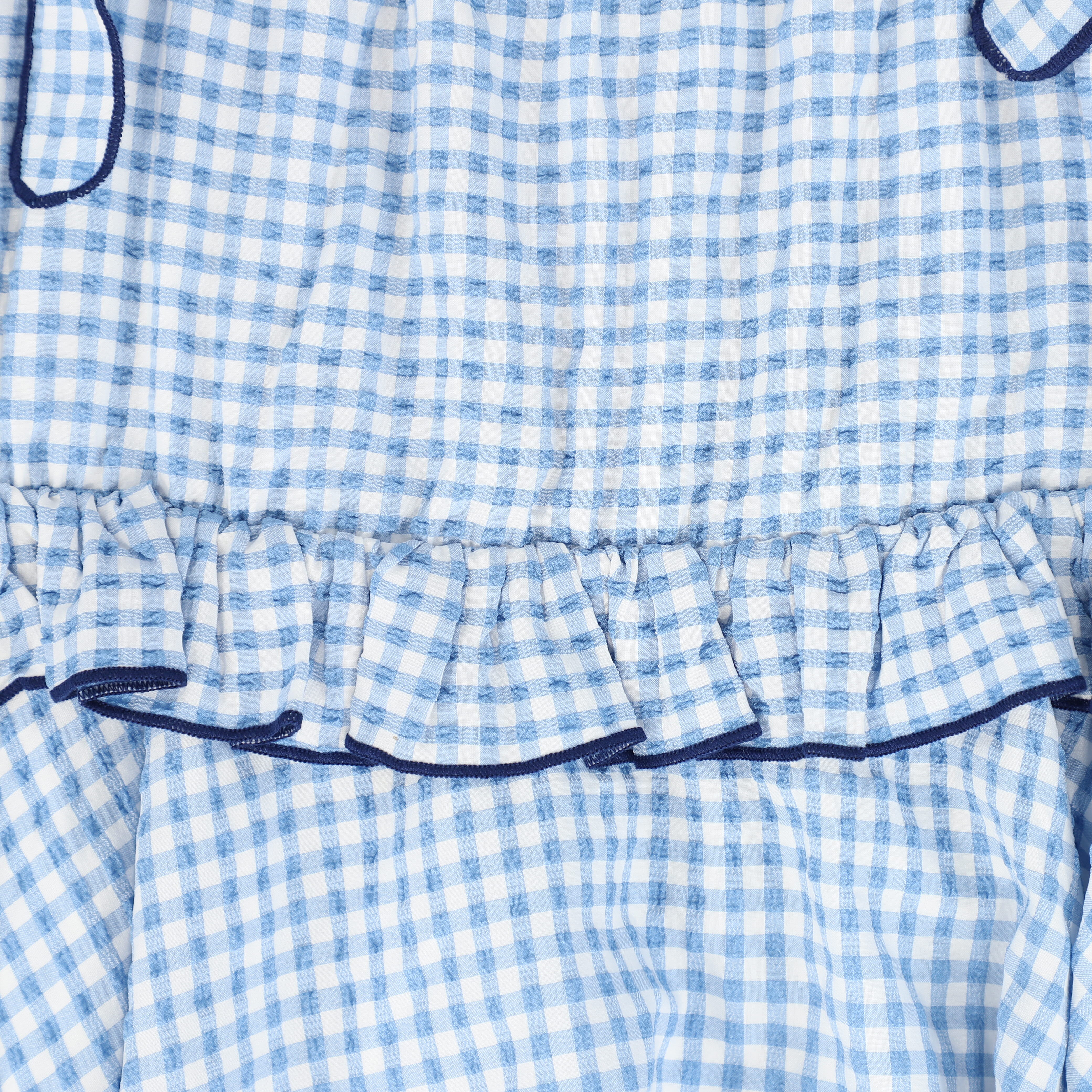 BAMBOO BLUE GINGHAM TRIM MAXI DRESS [FINAL SALE] - Image 3