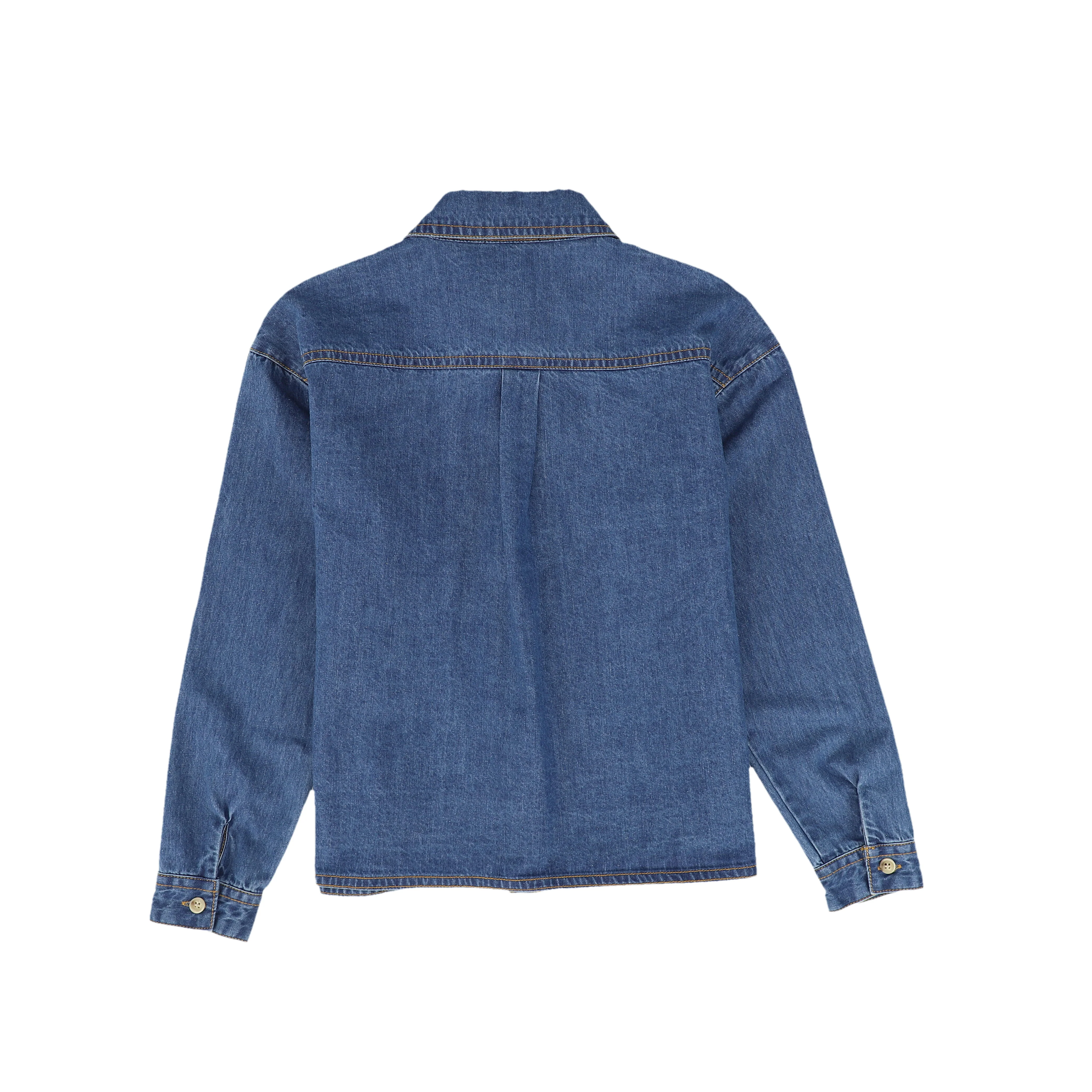 BAMBOO MID BLUE DENIM STITCHED SHIRT [FINAL SALE] - Image 2