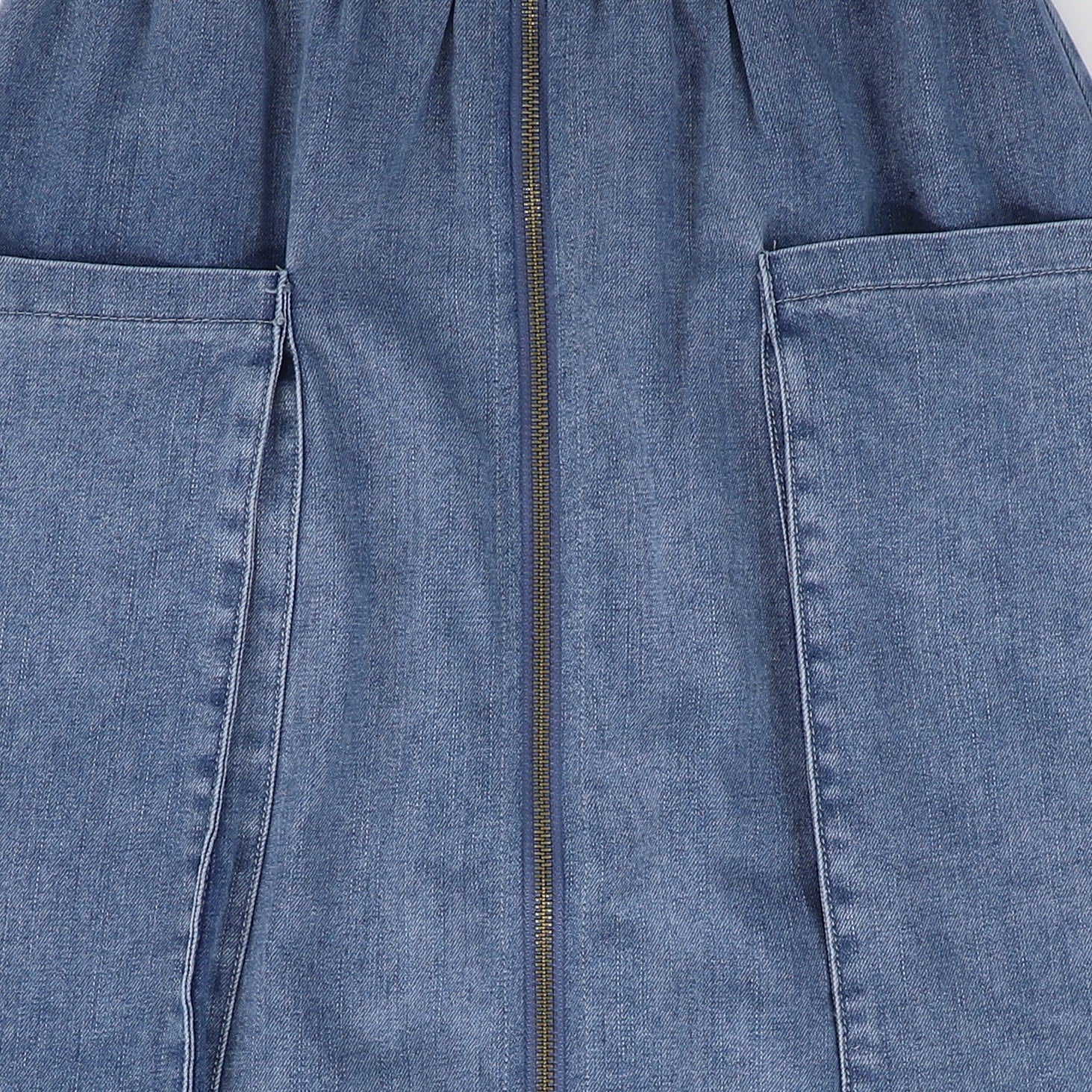 BAMBOO DARK DENIM ZIPPER BAND MAXI SKIRT [FINAL SALE] - Image 3