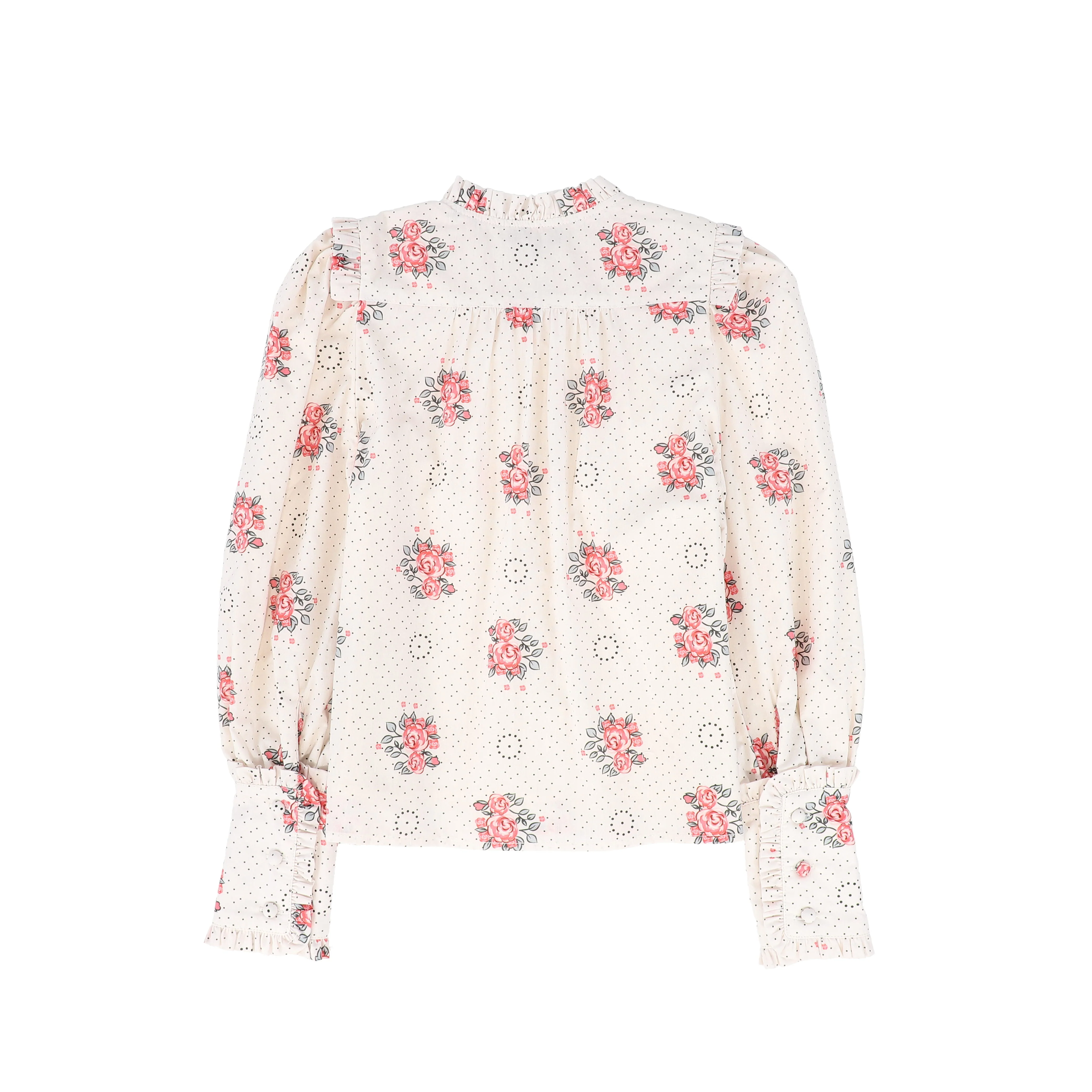 BAMBOO FLORAL BUNCH DOTTED BLOUSE [FINAL SALE] - Image 2