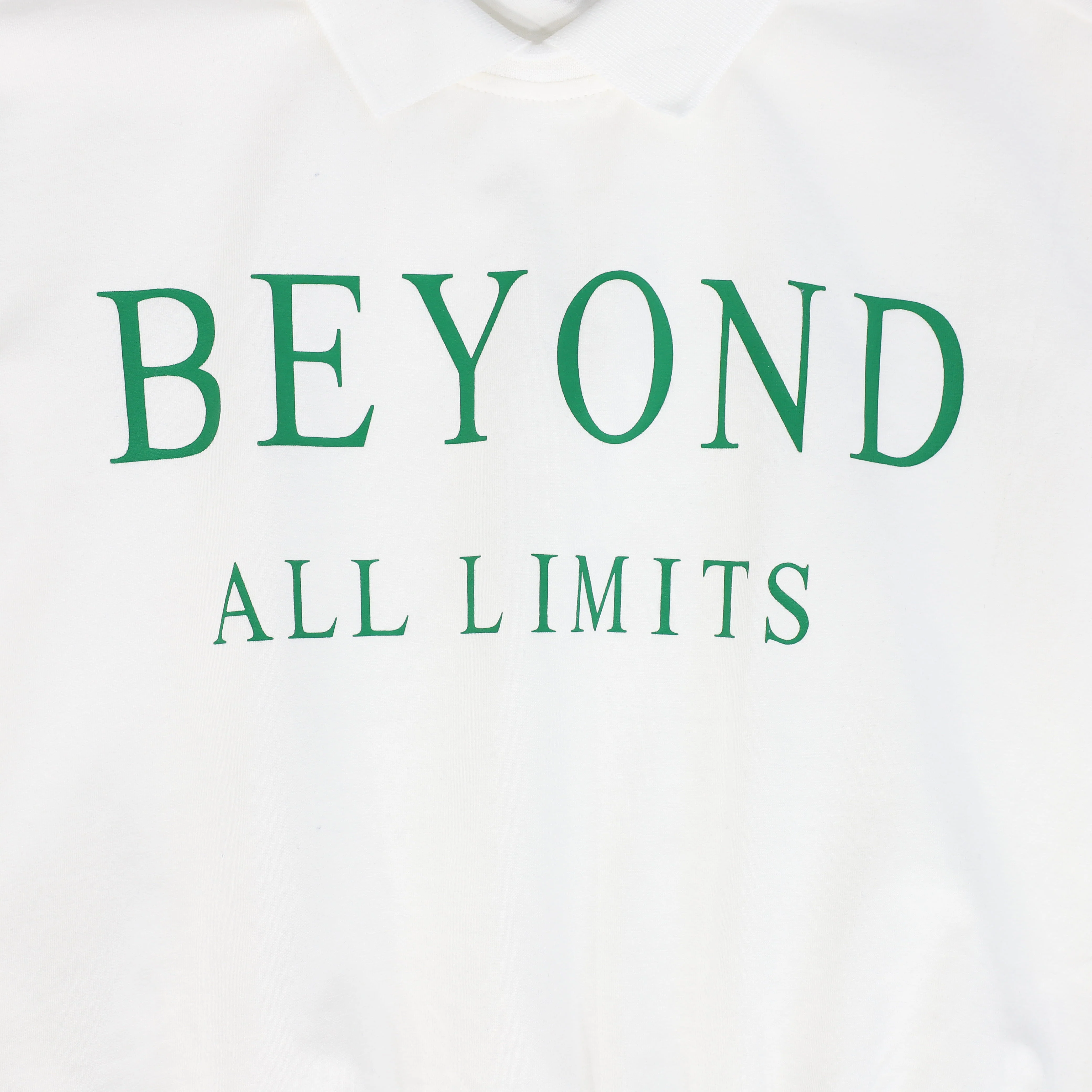 BAMBOO WHITE/GREEN WORDED SS COLLAR TEE [FINAL SALE] - Image 3