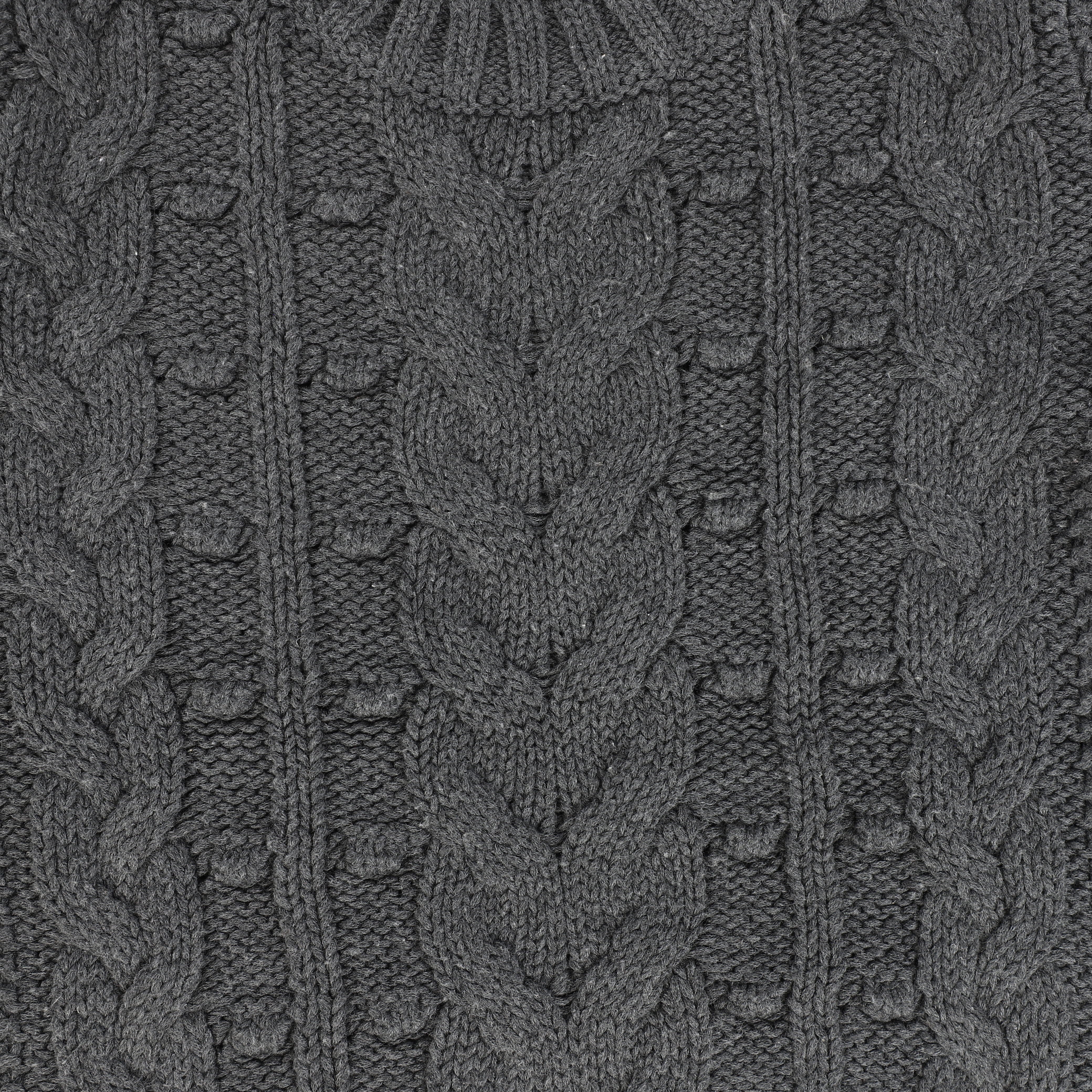 BAMBOO CHARCOAL CABLE KNIT PUFF SLEEVE SWEATER [FINAL SALE] - Image 3