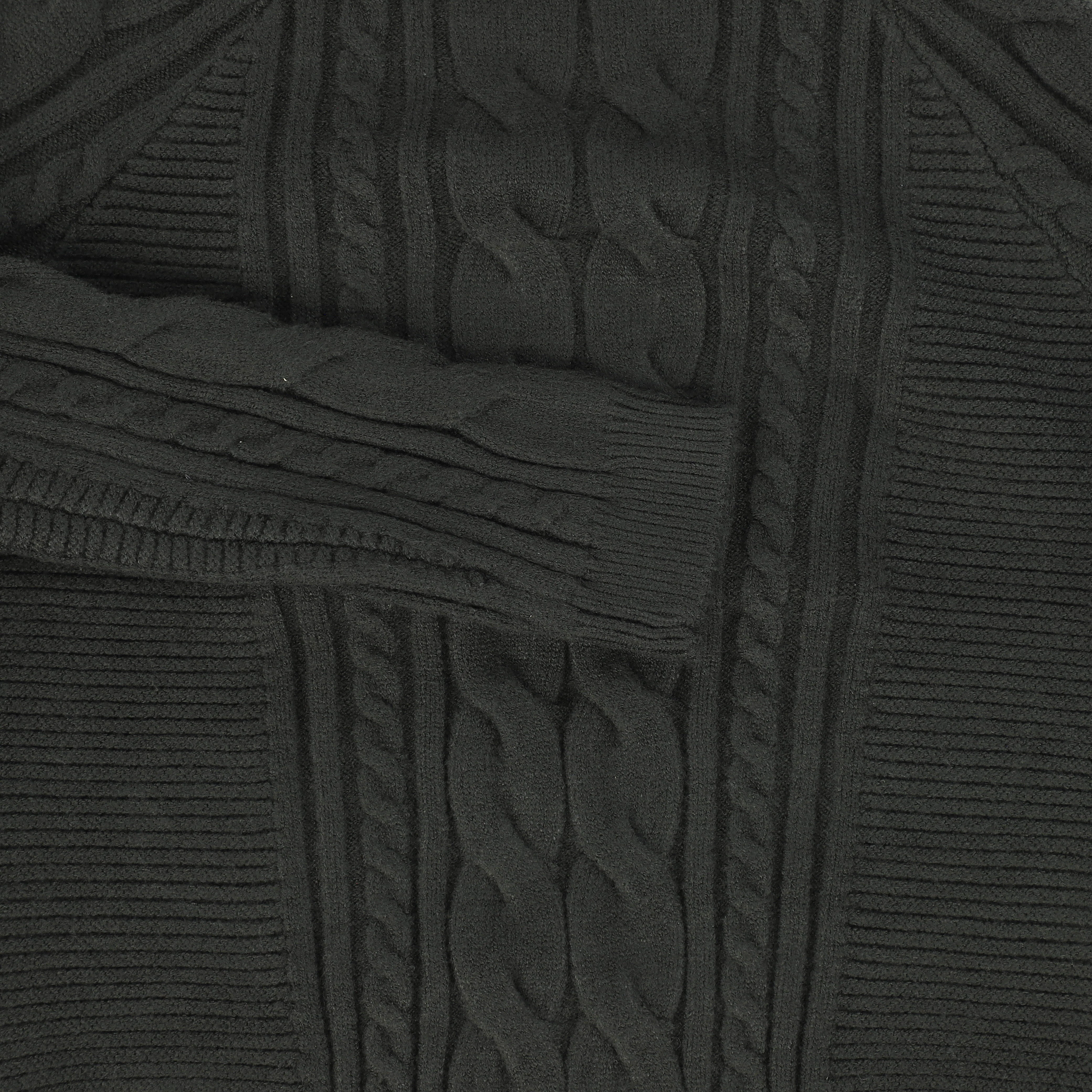 Bamboo Hunter Green Braided Knit Mock Neck Sweater [FINAL SALE] - Image 3