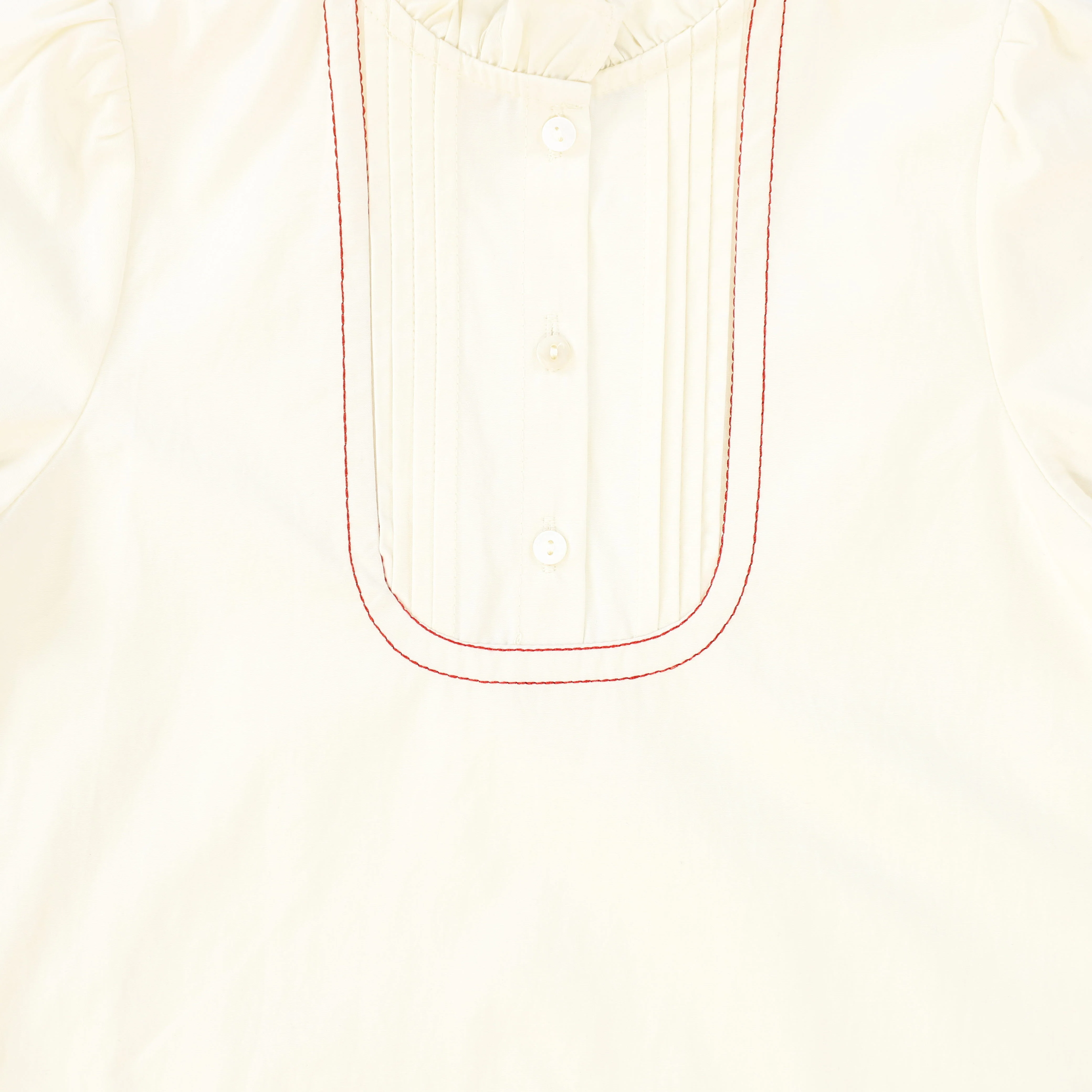 BAMBOO IVORY PLEATED BIB BLOUSE [FINAL SALE] - Image 3