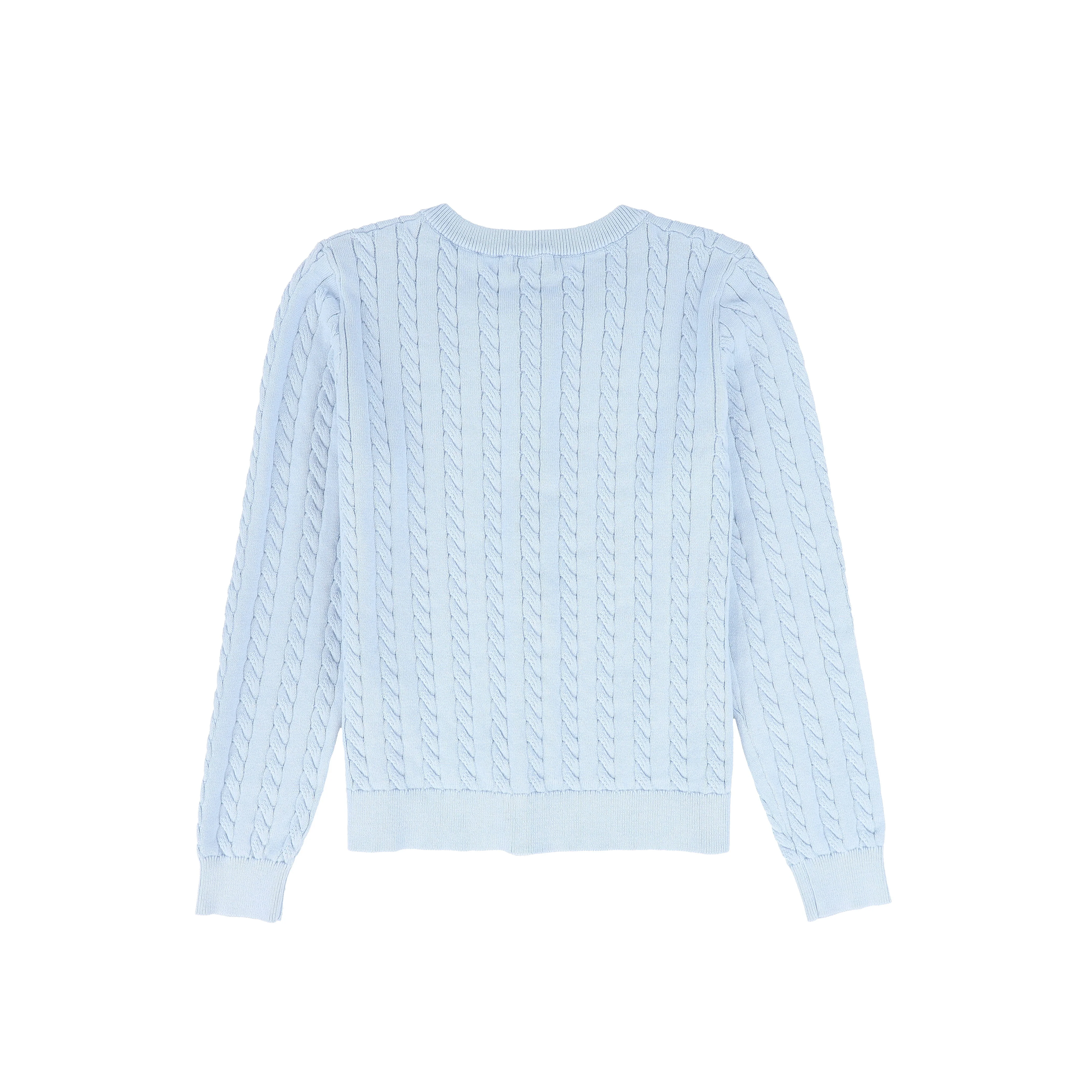 BAMBOO LIGHT BLUE CABLE KNIT BUTTON CARDIGAN [FINAL SALE] - Image 2