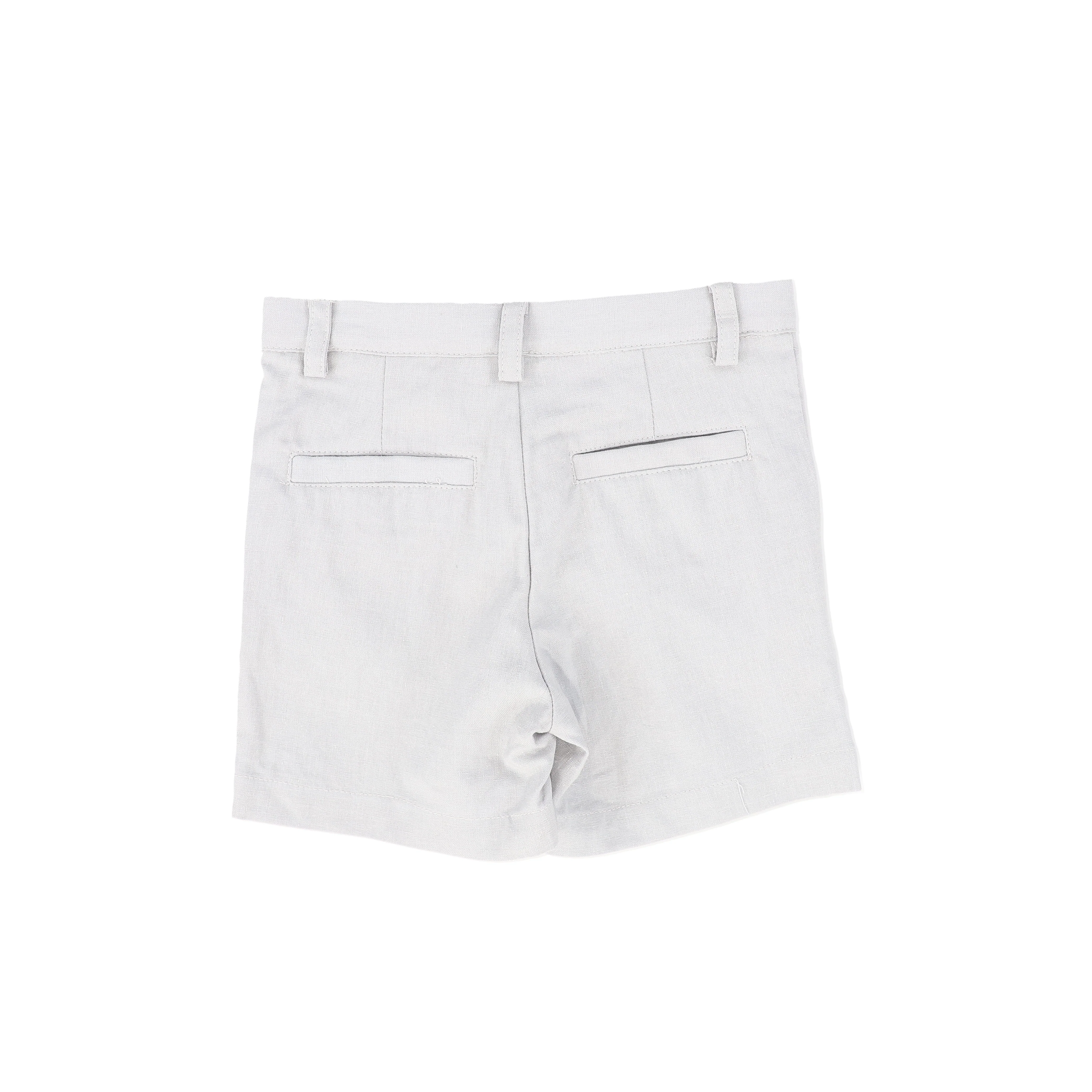 BAMBOO LIGHT GREY BUTTON SHORTS [FINAL SALE] - Image 2
