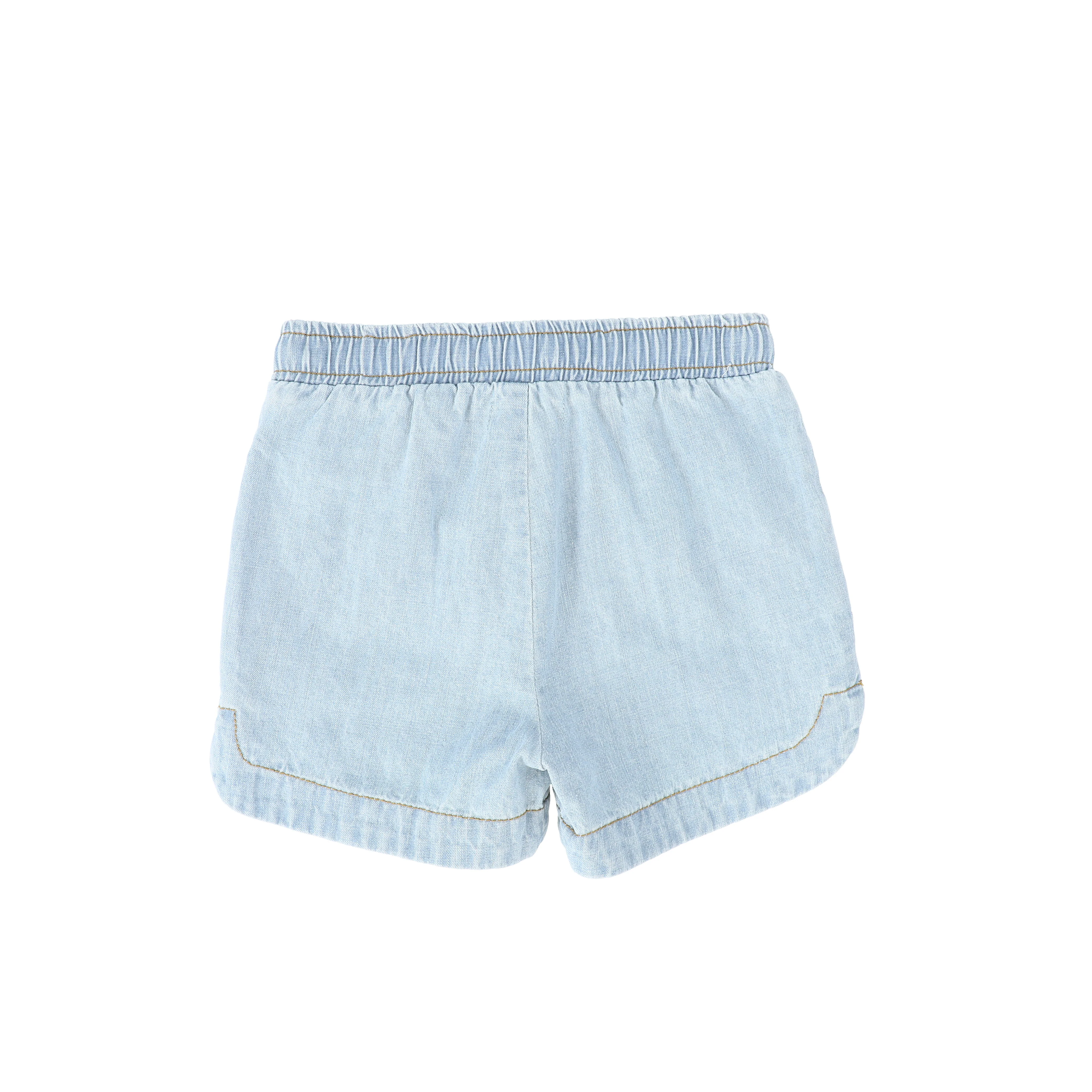 BAMBOO LIGHT BLUE DENIM DRAWSTRING SHORTS [FINAL SALE] - Image 2