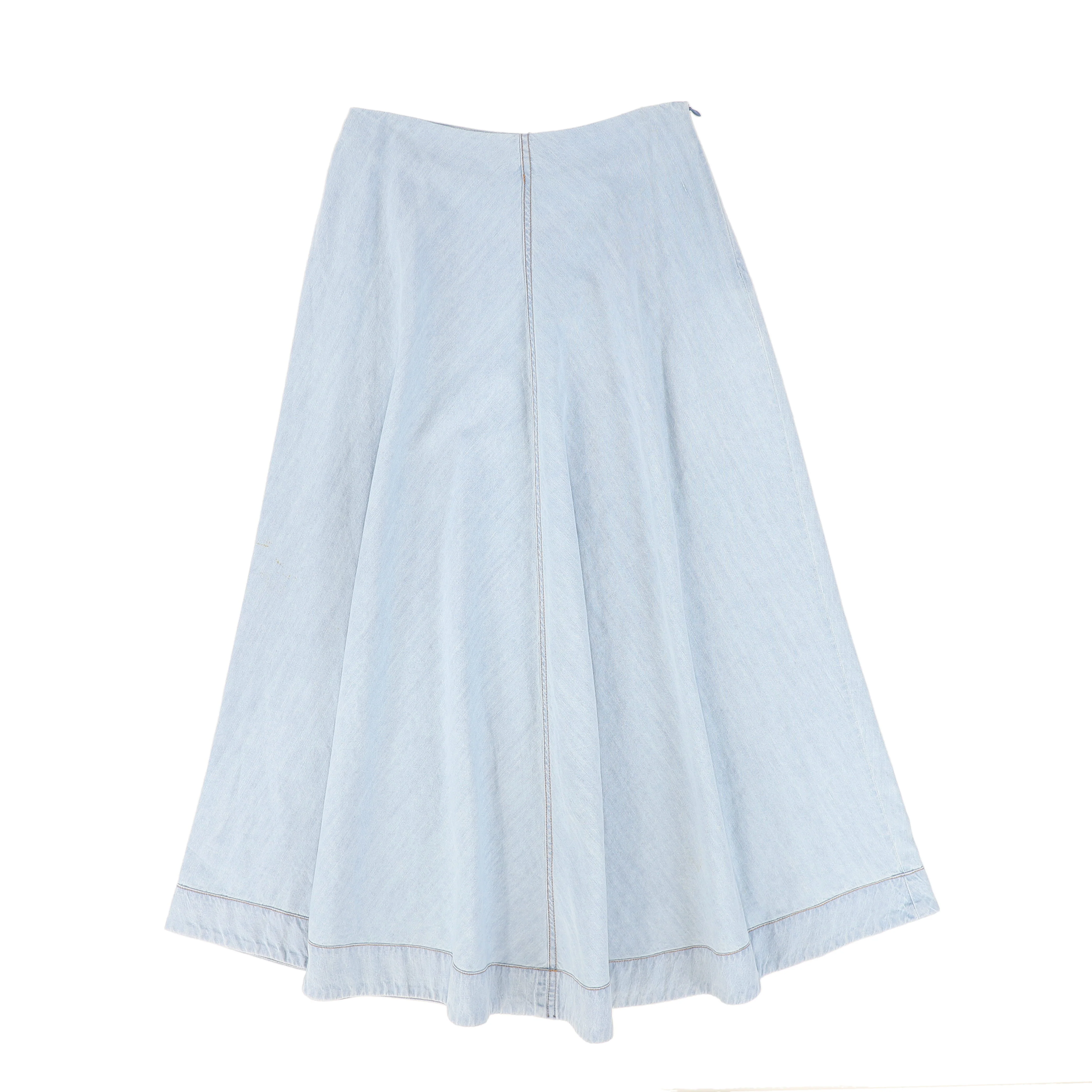 BAMBOO LIGHT BLUE DENIM FLAIR MAXI SKIRT [FINAL SALE] - Image 2