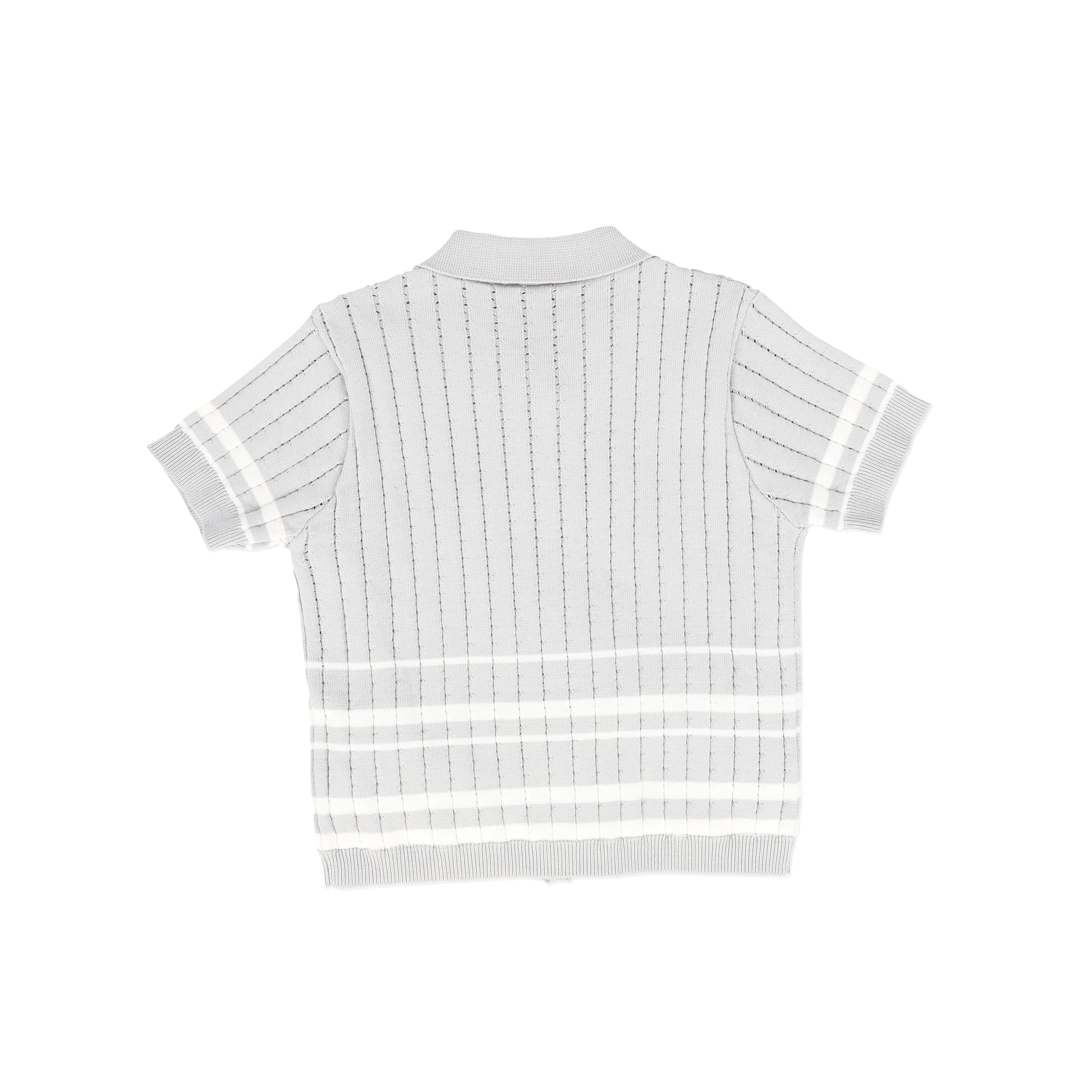BAMBOO LIGHT GREY/WHITE STRIPE RIBBED SWEATER [FINAL SALE] - Image 2