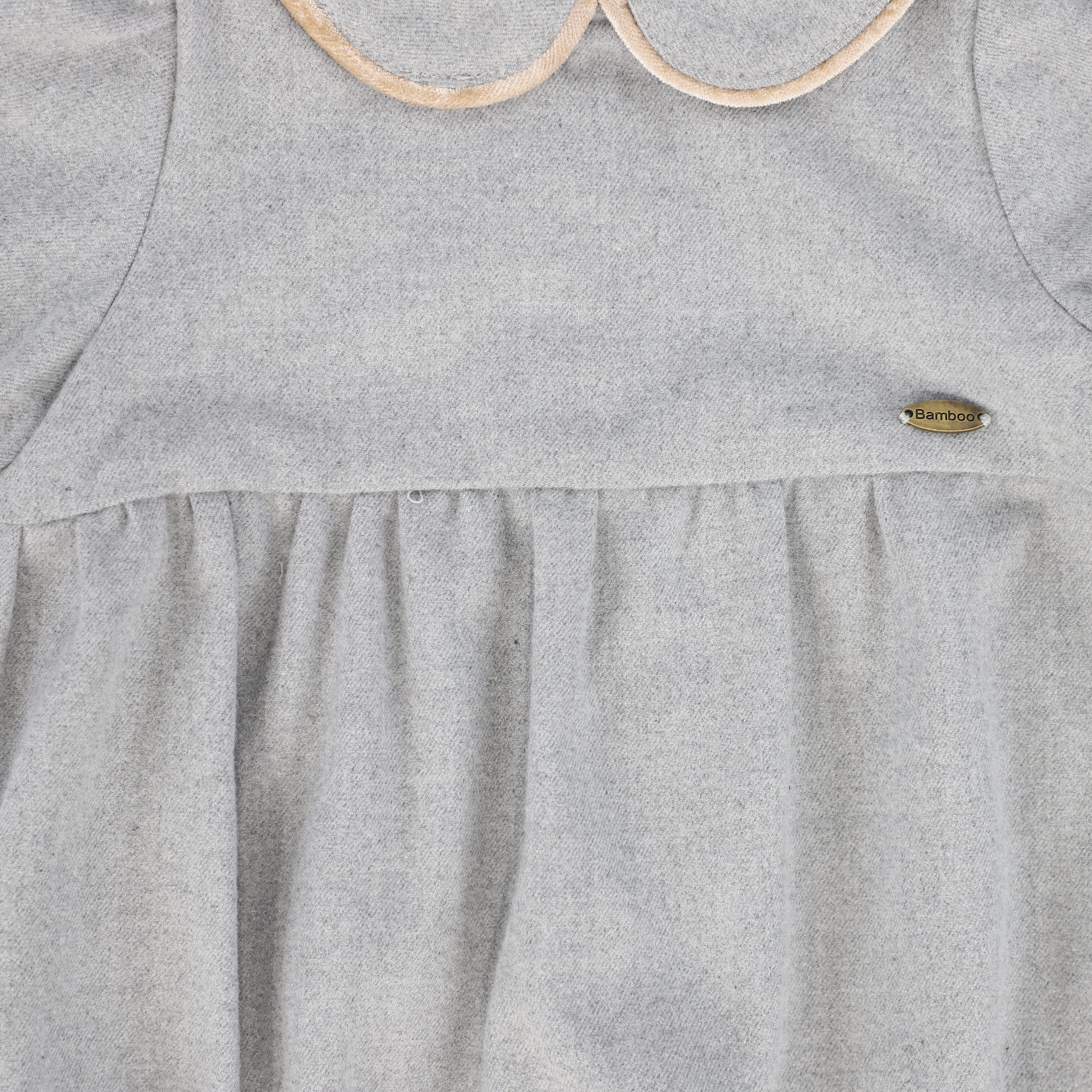 BAMBOO LIGHT GREY WOOL PIPED ROMPER [FINAL SALE] - Image 3