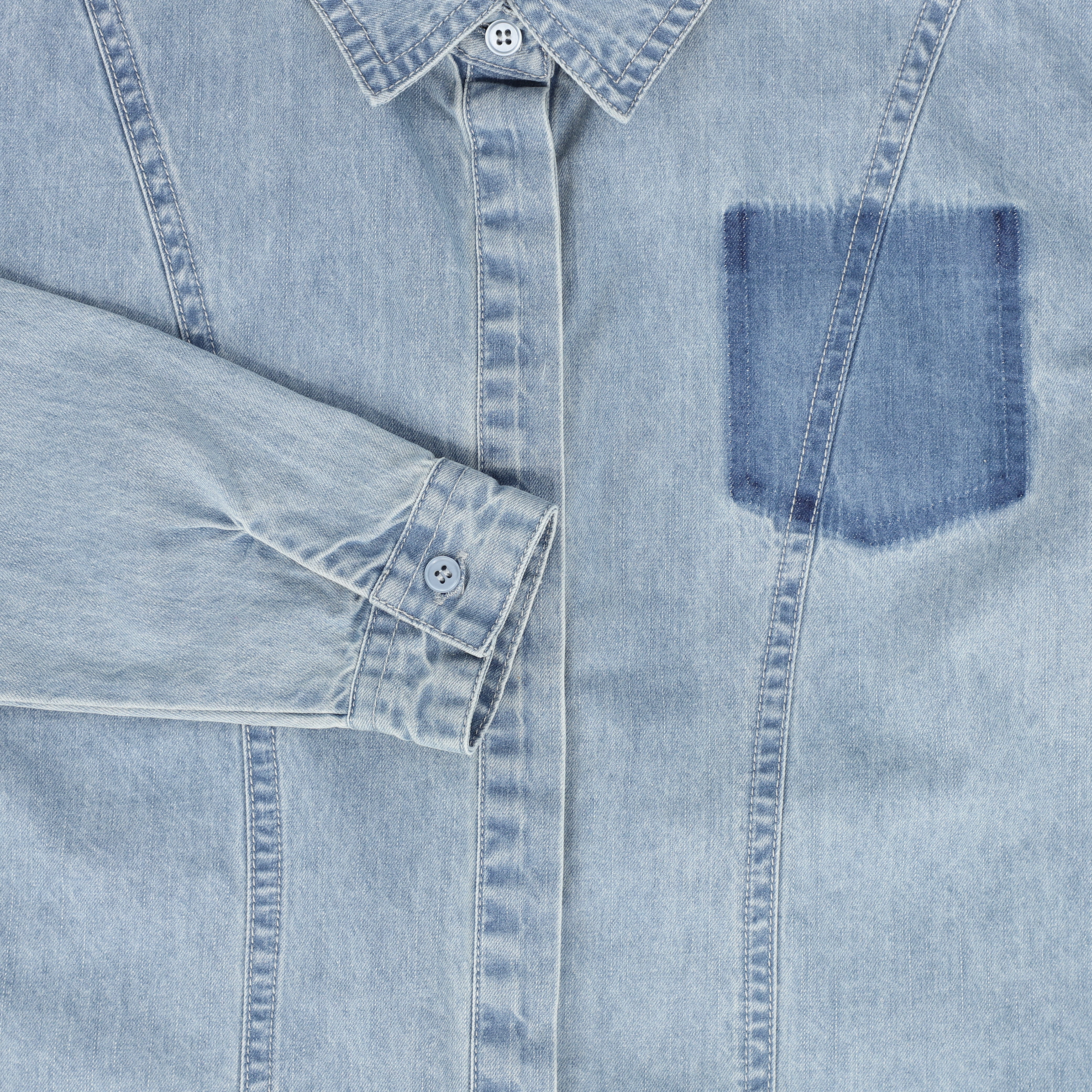 BAMBOO BLUE DENIM STITCHED SHIRT [FINAL SALE] - Image 3