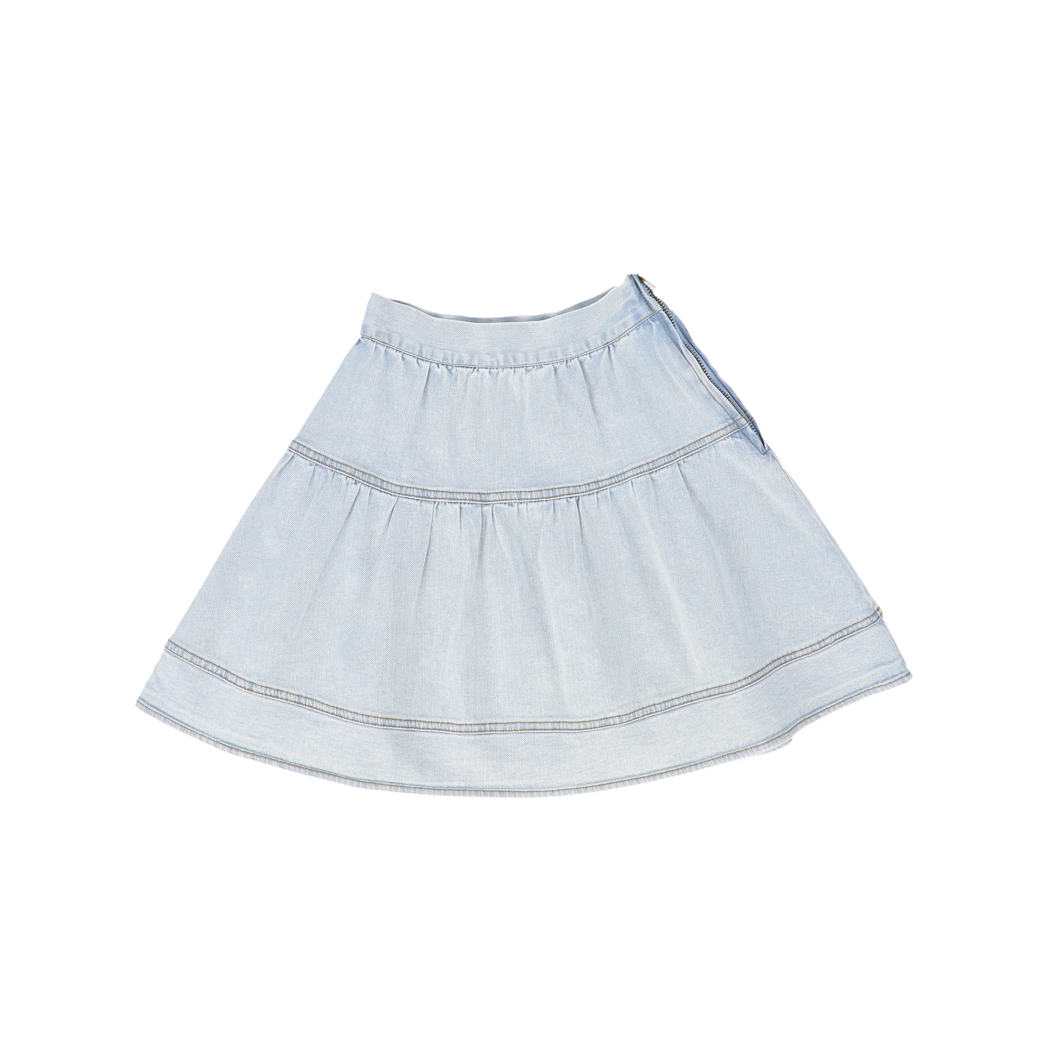 BAMBOO LIGHT BLUE DENIM WASH SKIRT [FINAL SALE] - Image 2
