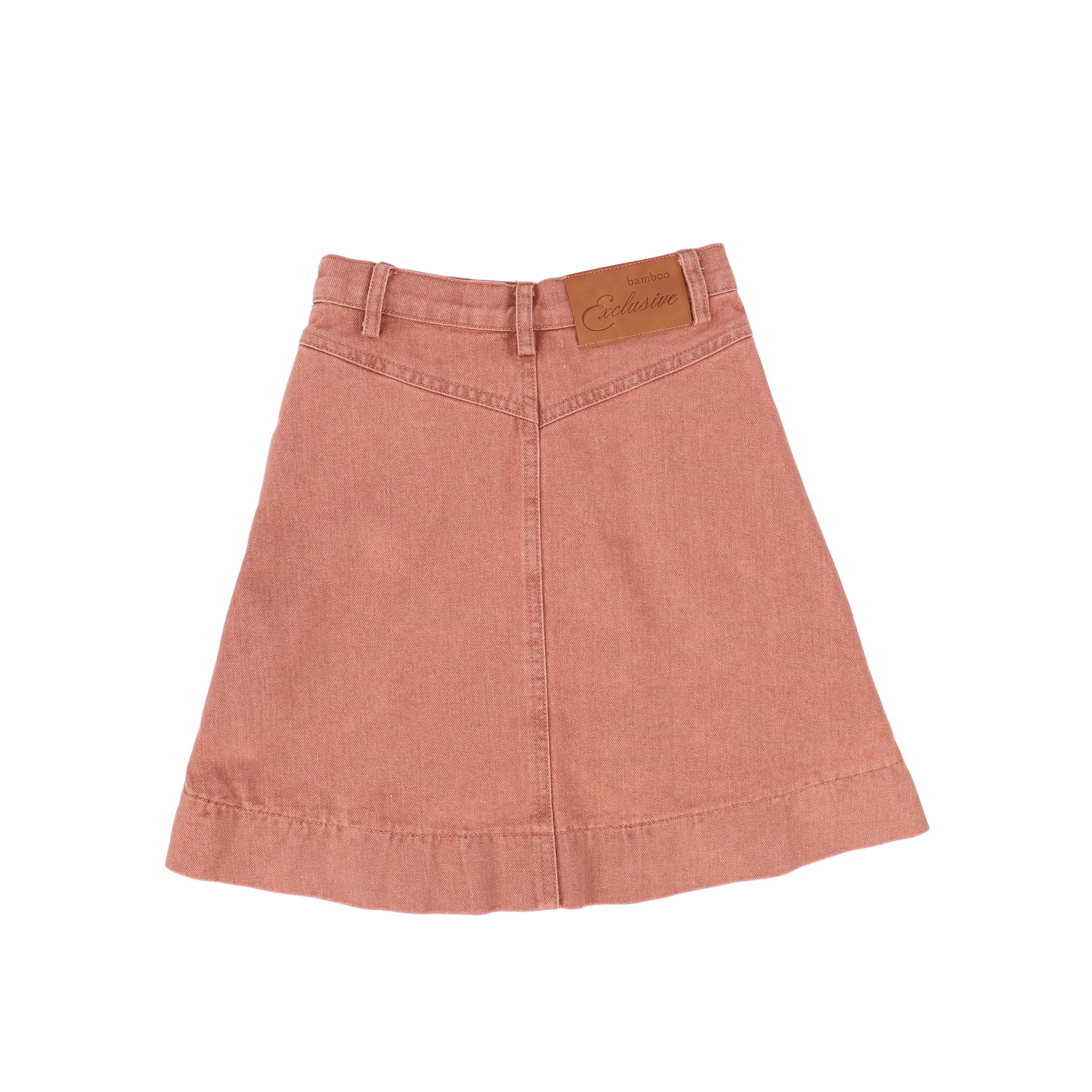 BAMBOO MAUVE DENIM SIDE POCKET SKIRT [FINAL SALE] - Image 2