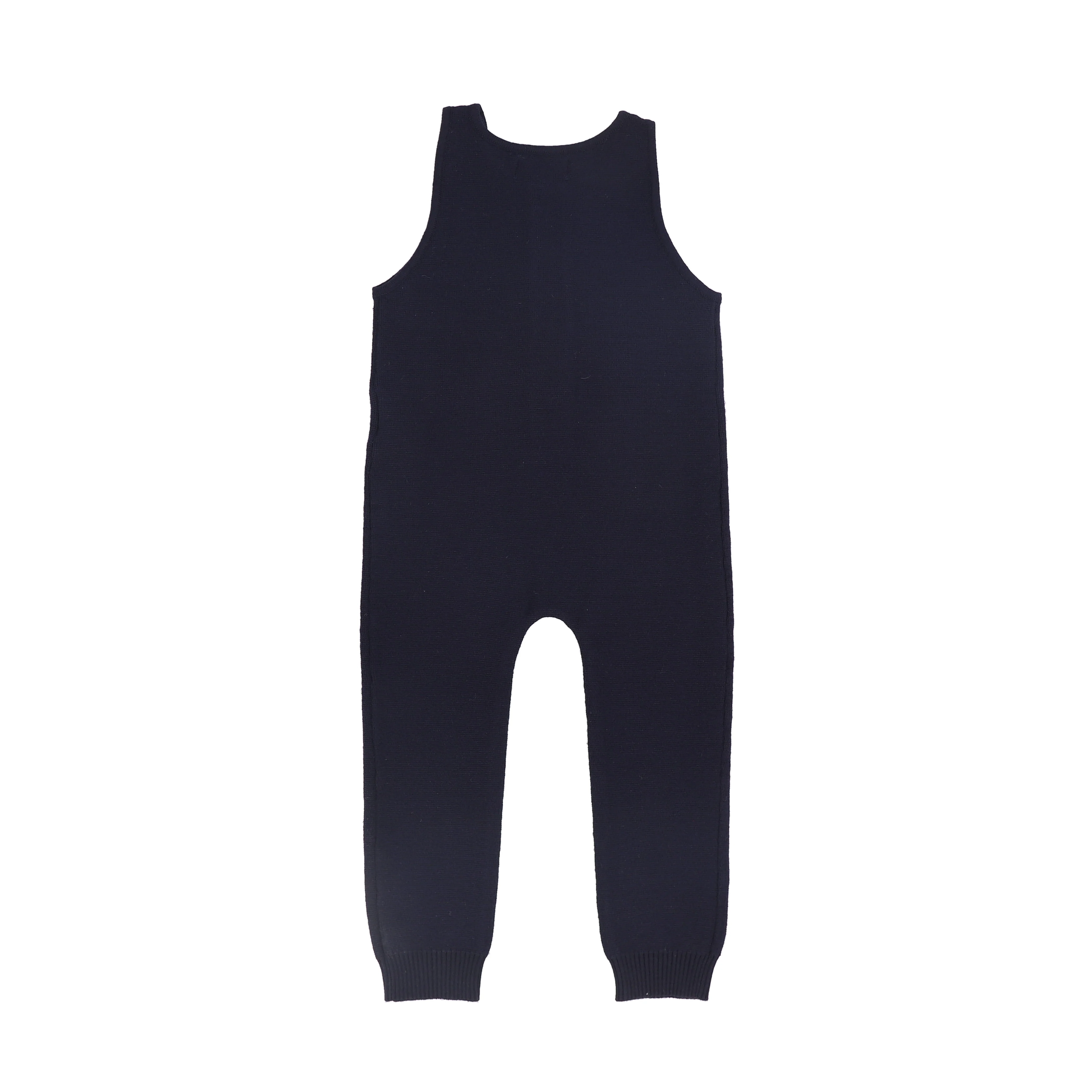 BAMBOO NAVY BUTTON KNIT OVERALLS [FINAL SALE] - Image 2