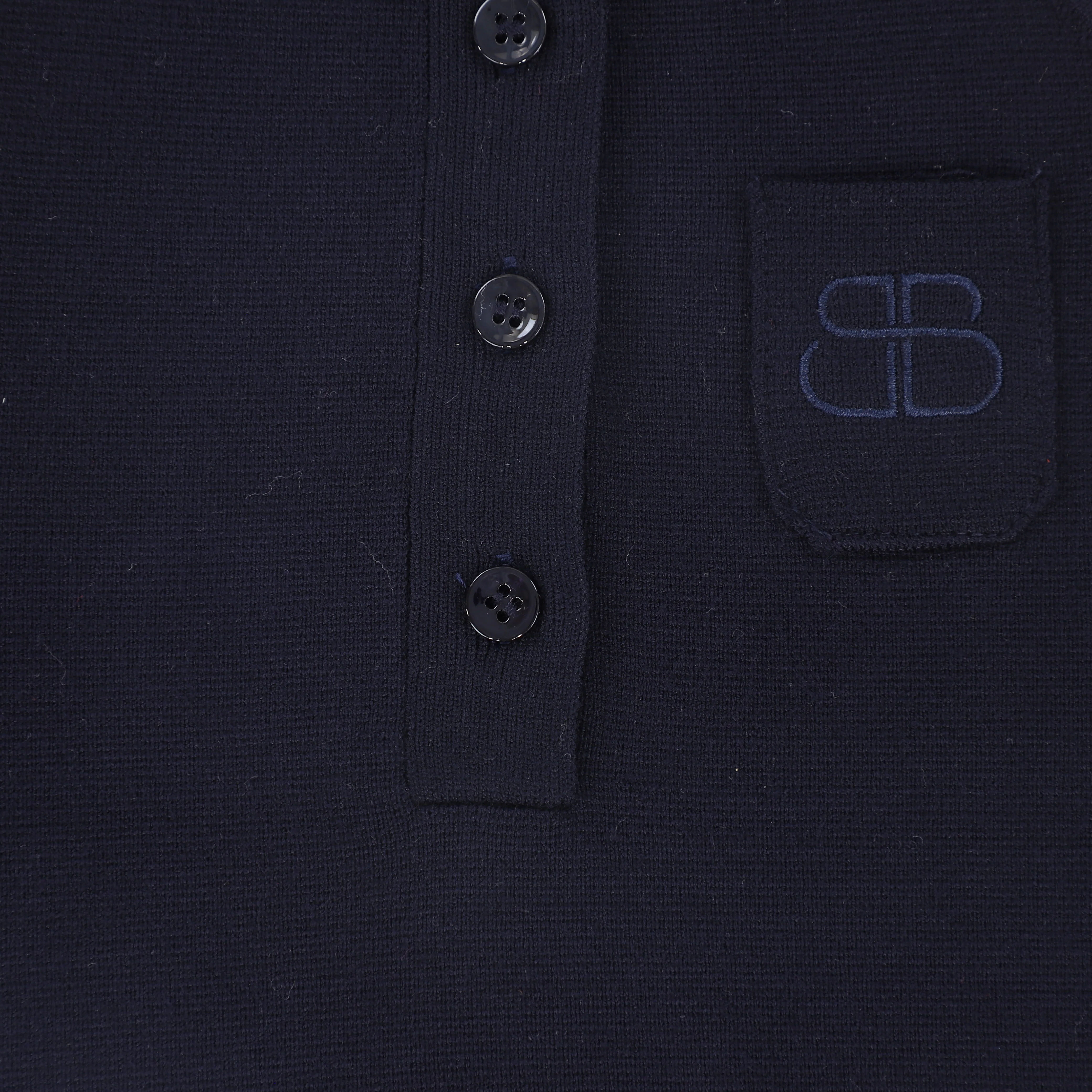 BAMBOO NAVY BUTTON KNIT OVERALLS [FINAL SALE] - Image 3