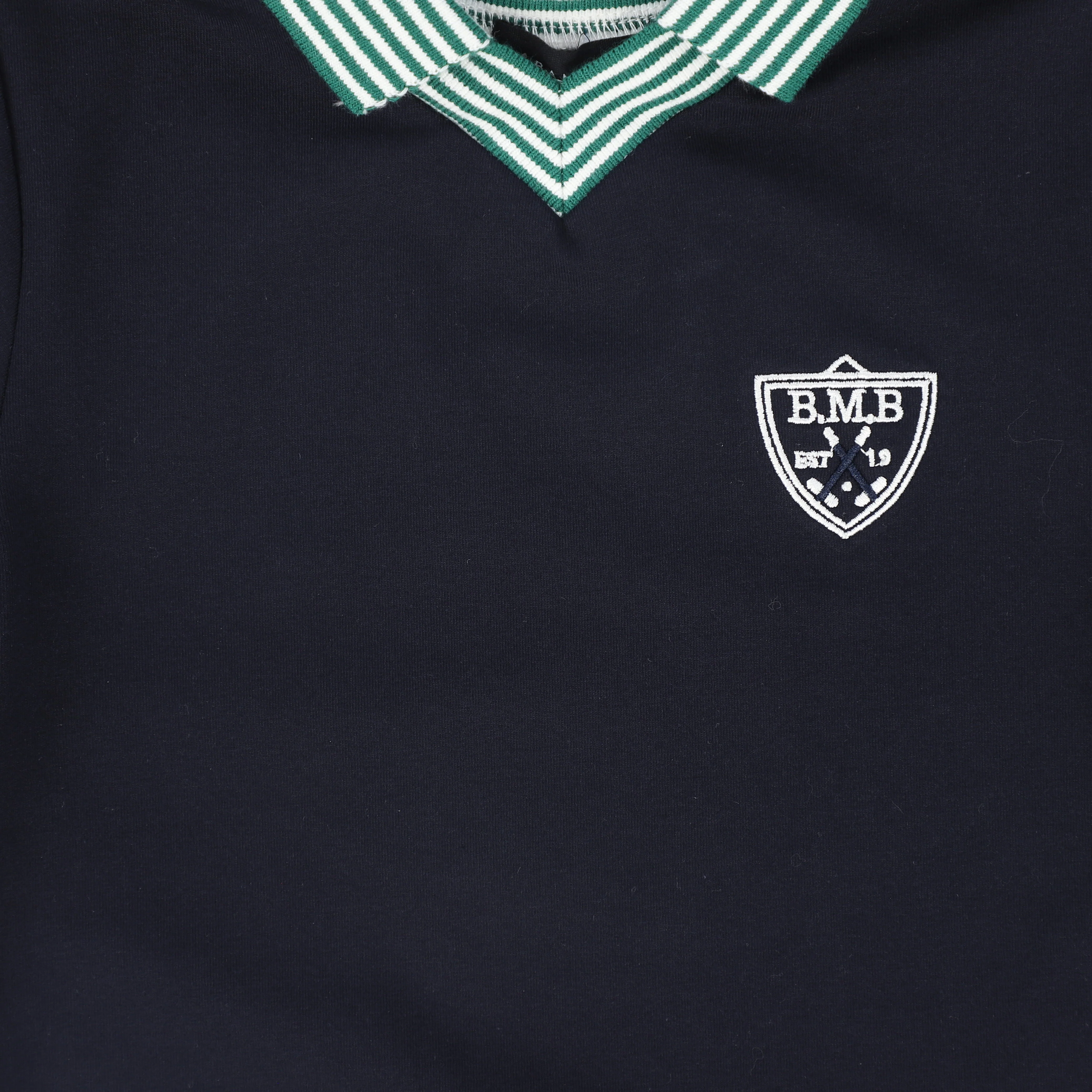 BAMBOO NAVY EMBLEM TRIM POLO [FINAL SALE] - Image 3