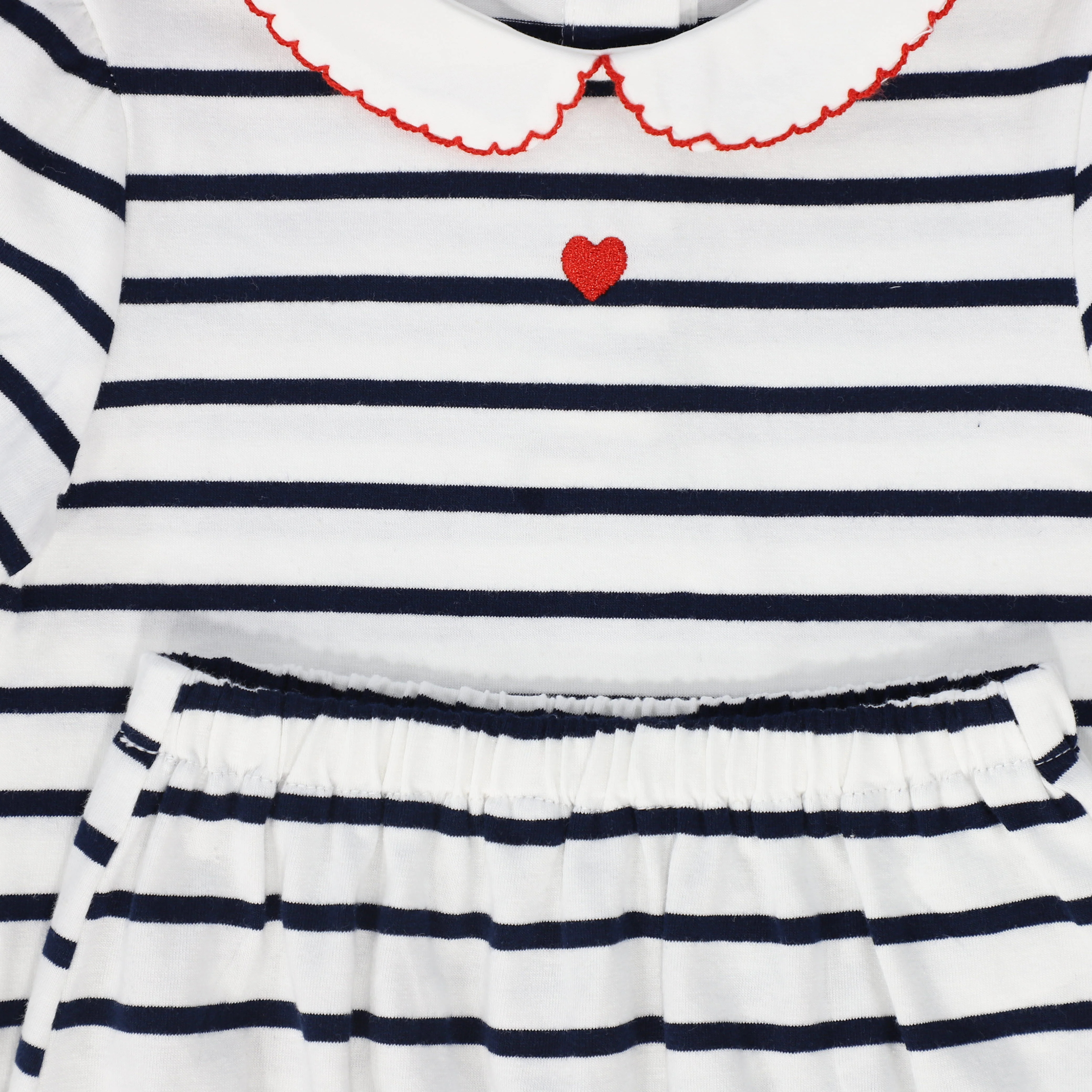 BAMBOO NAVY/WHITE STRIPE COLLAR BLOOMERS SET [FINAL SALE] - Image 2