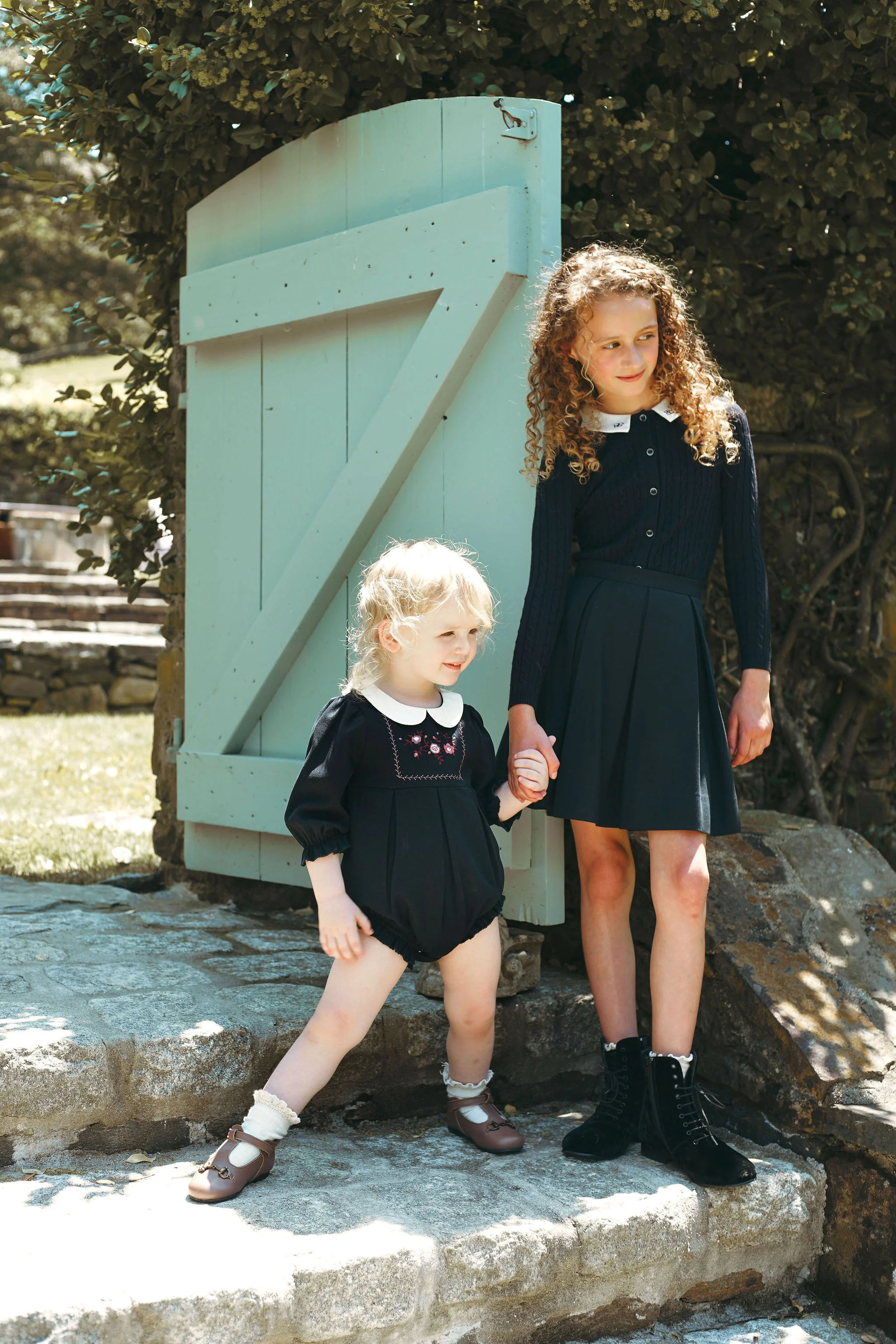 BAMBOO NAVY WOOL EMBROIDERED ROMPER [FINAL SALE] - Image 4