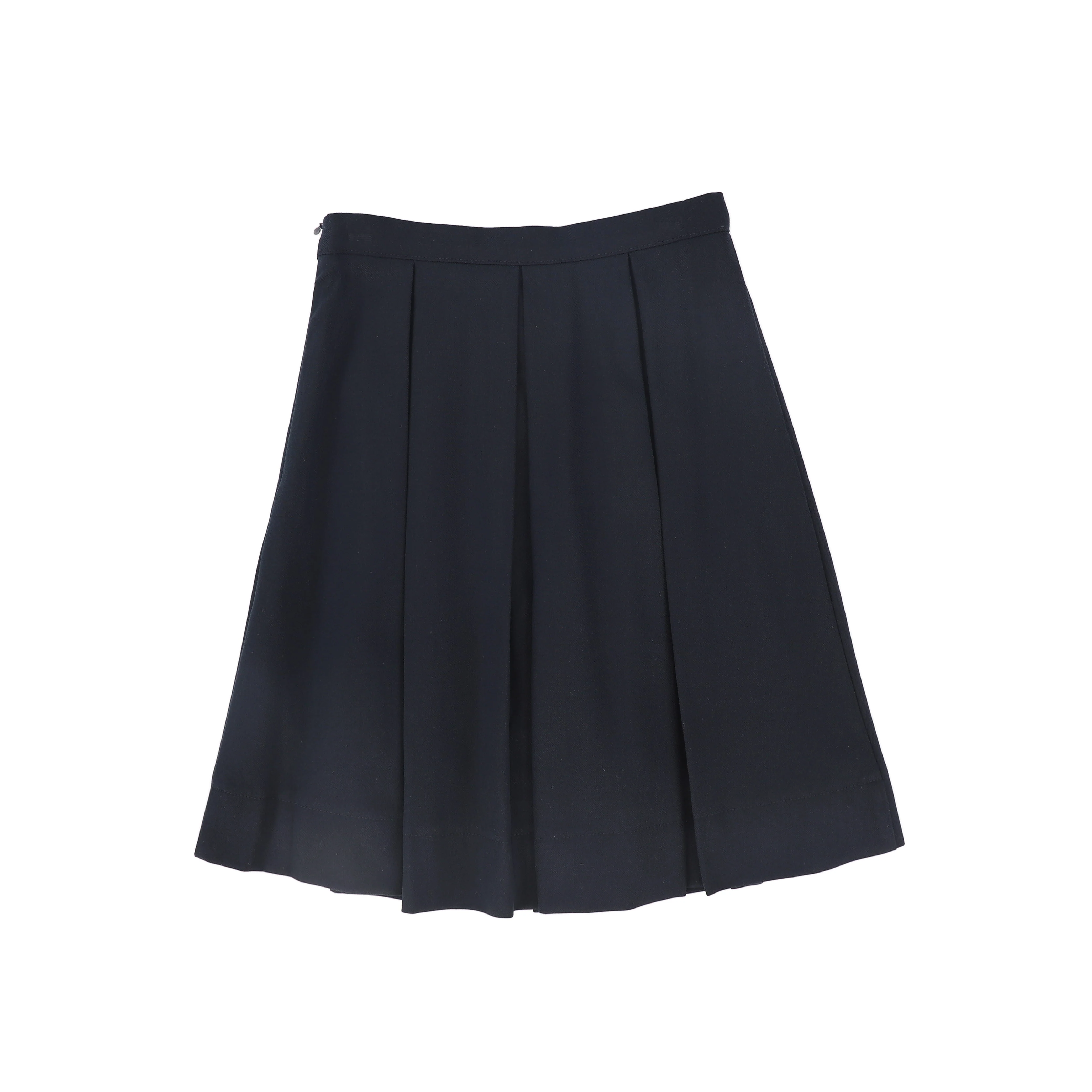 BAMBOO NAVY WOOL PLEAT SKIRT [FINAL SALE] - Image 2